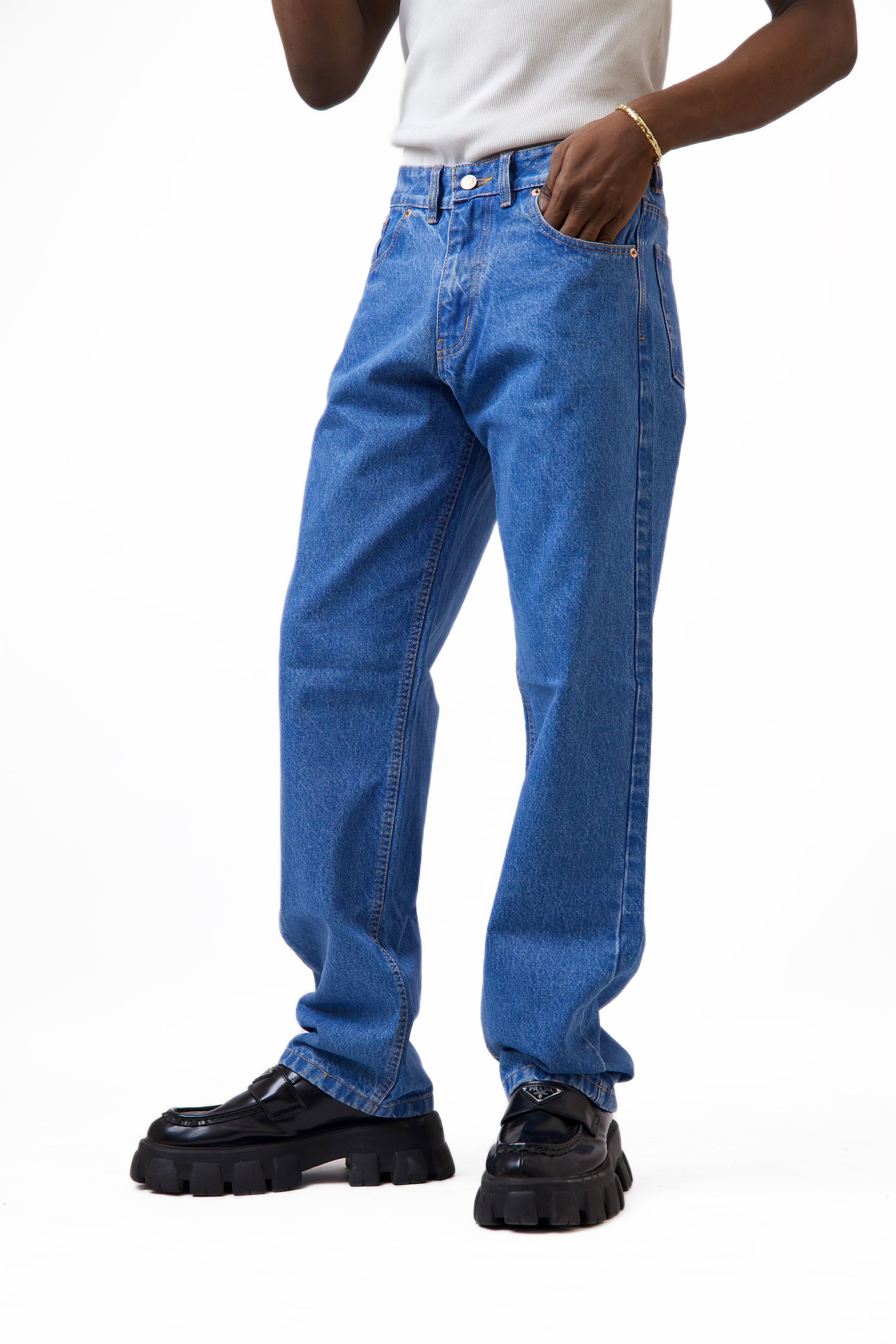 Cai Relaxed Straight Cut Jeans - Medium Wash-11