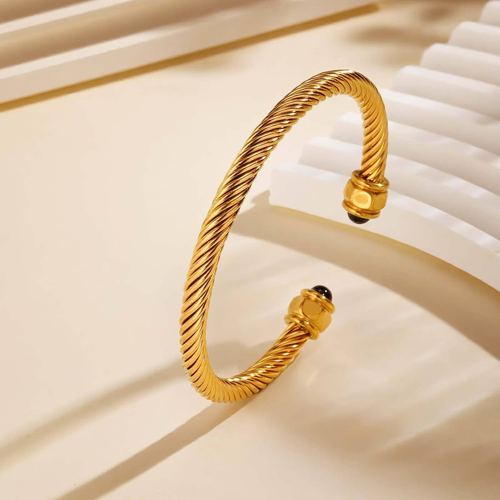 Calla 18K Titanium Stainless Steel Bracelet - Black Orb