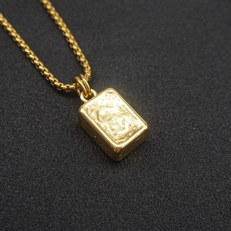 Ace Embed Cross Necklace - Silver