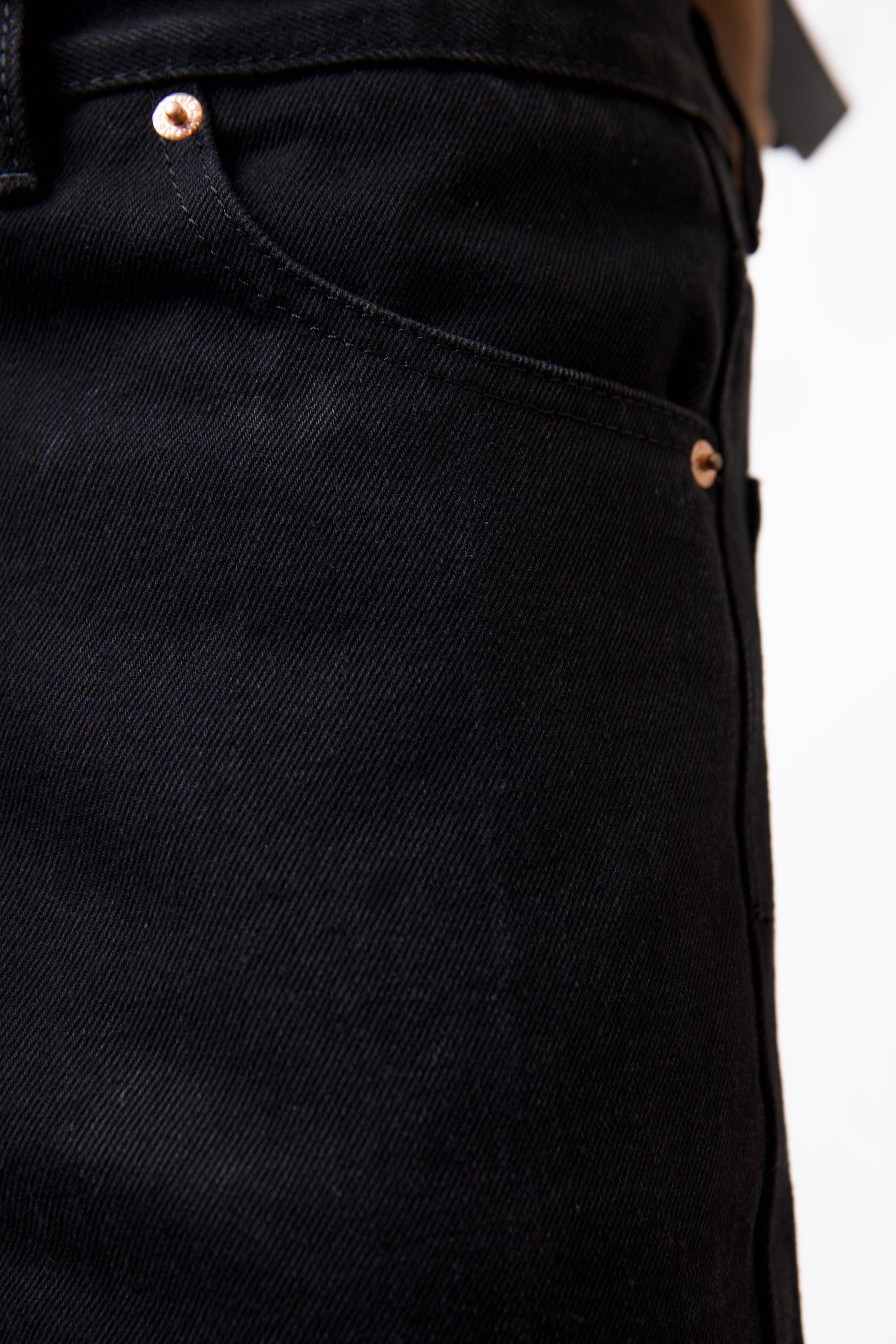 Cai Relaxed Straight Cut Jeans - Washed Black-6