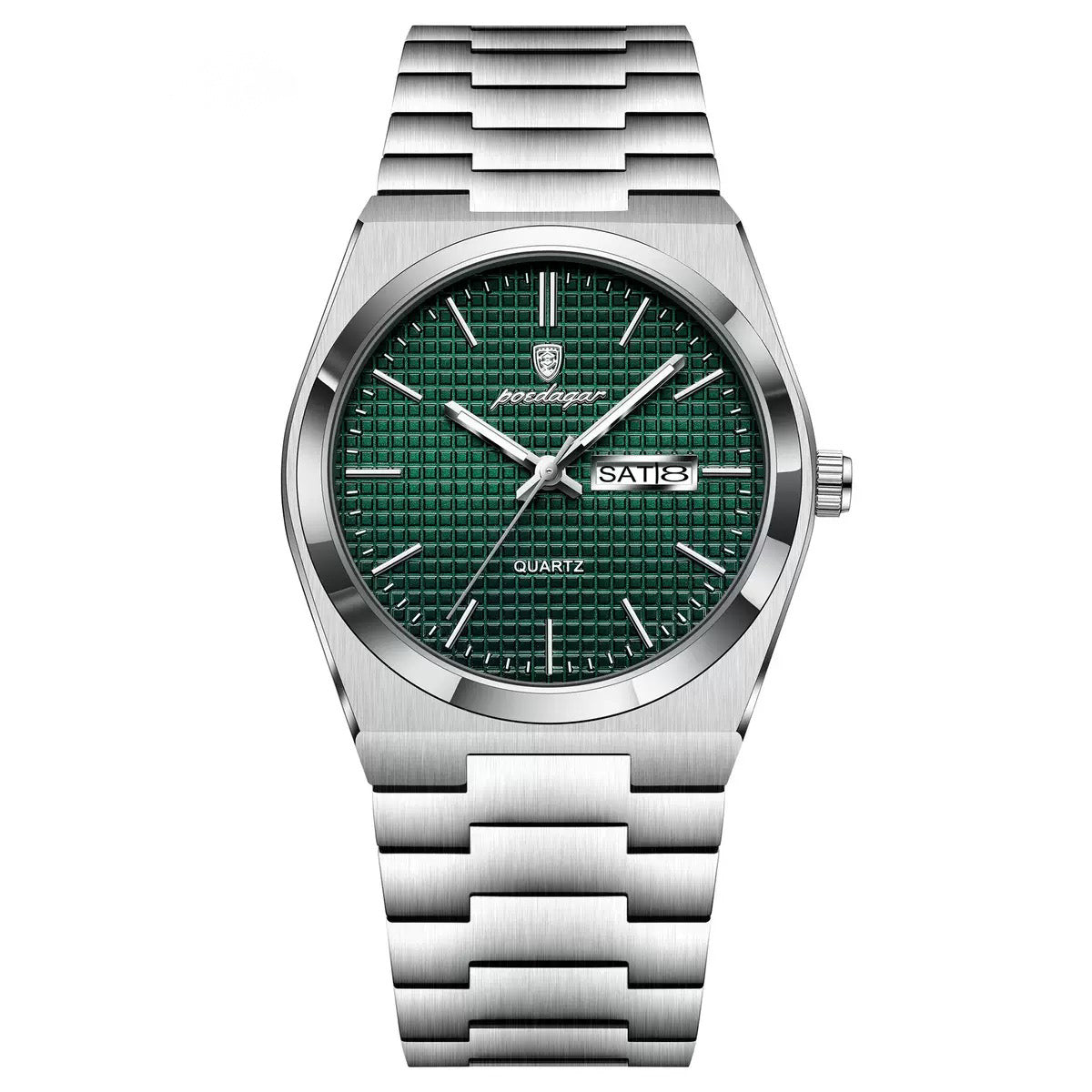 Alexis 2.0 Textured Dial Stainless Wristwatch - Silver/Green