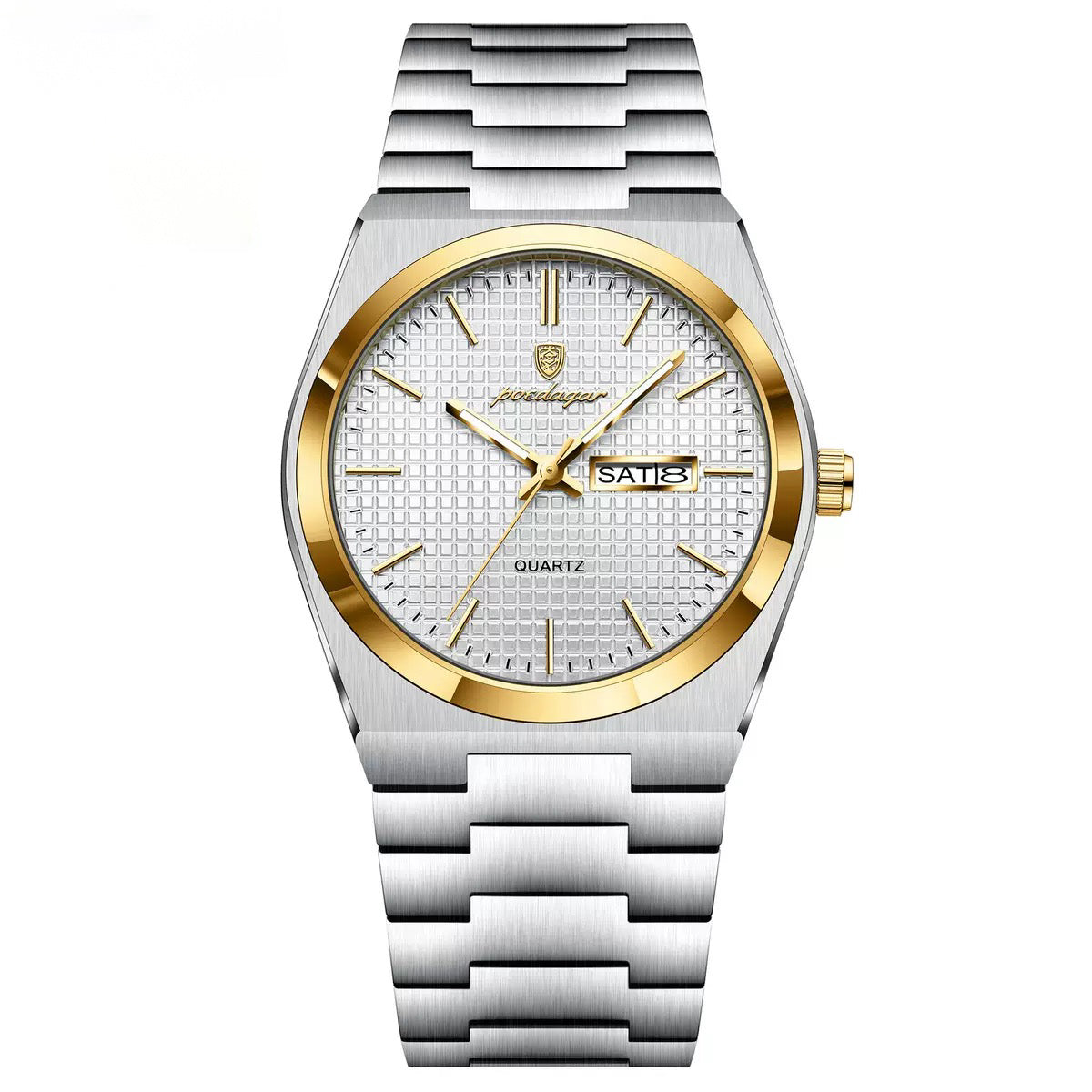 Alexis 2.0 Textured Dial Stainless Wristwatch - Silver/Gold