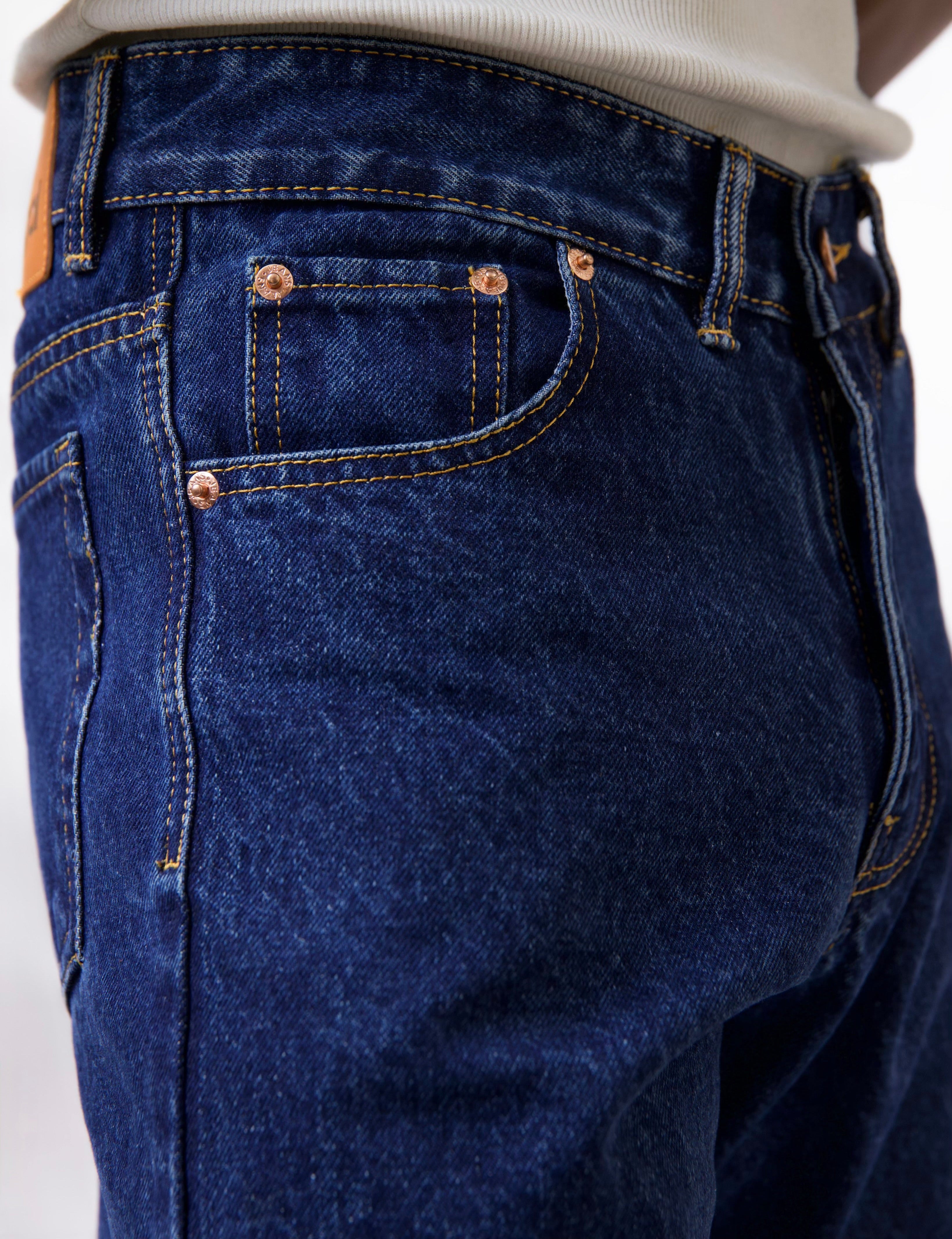 Cai Relaxed Straight Cut Jeans - Dark Wash