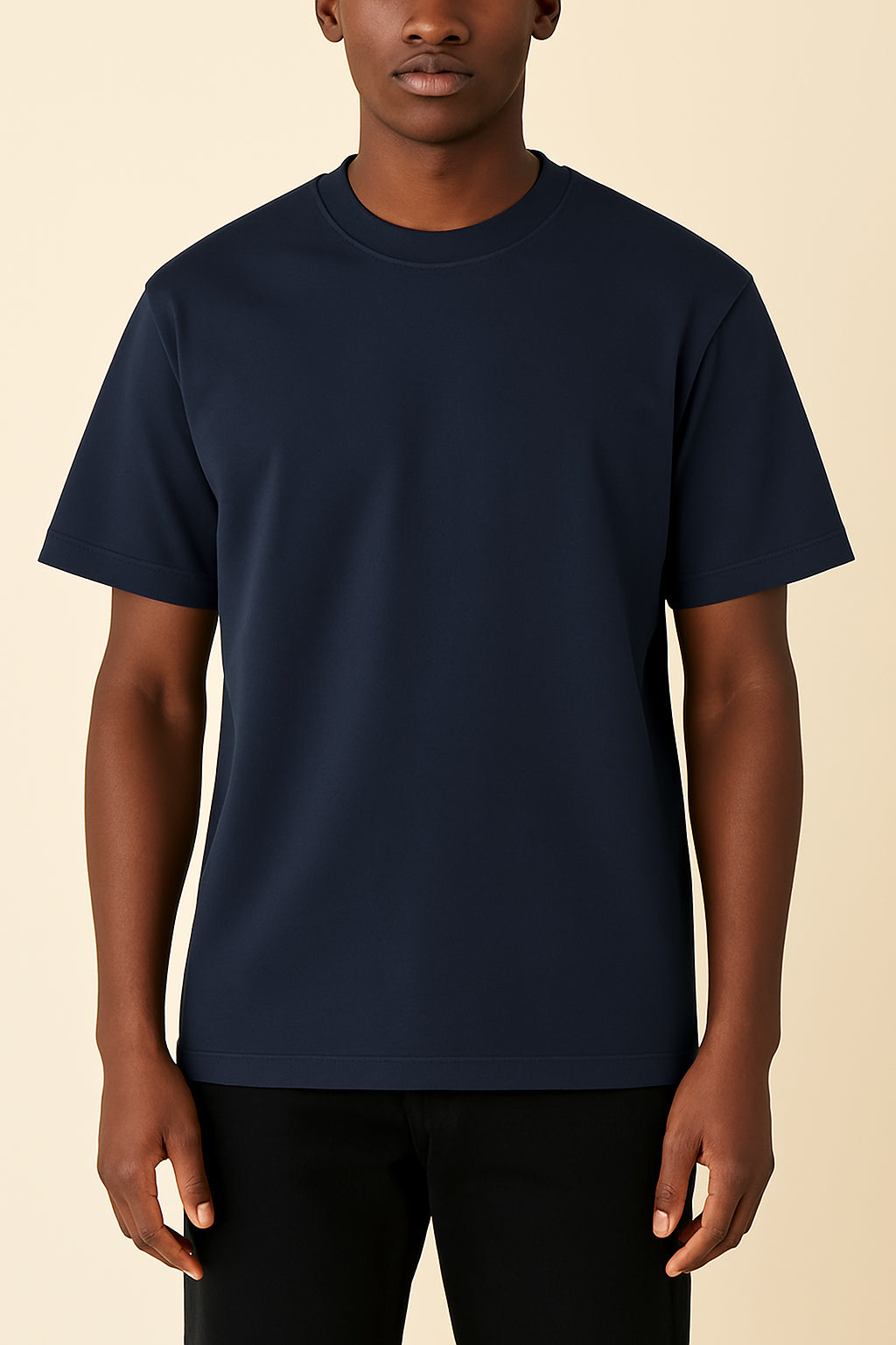 Claire 310GSM Medium-Weight Double-Yarn Blank Tshirt (Premium Quality) - Dark Blue-3