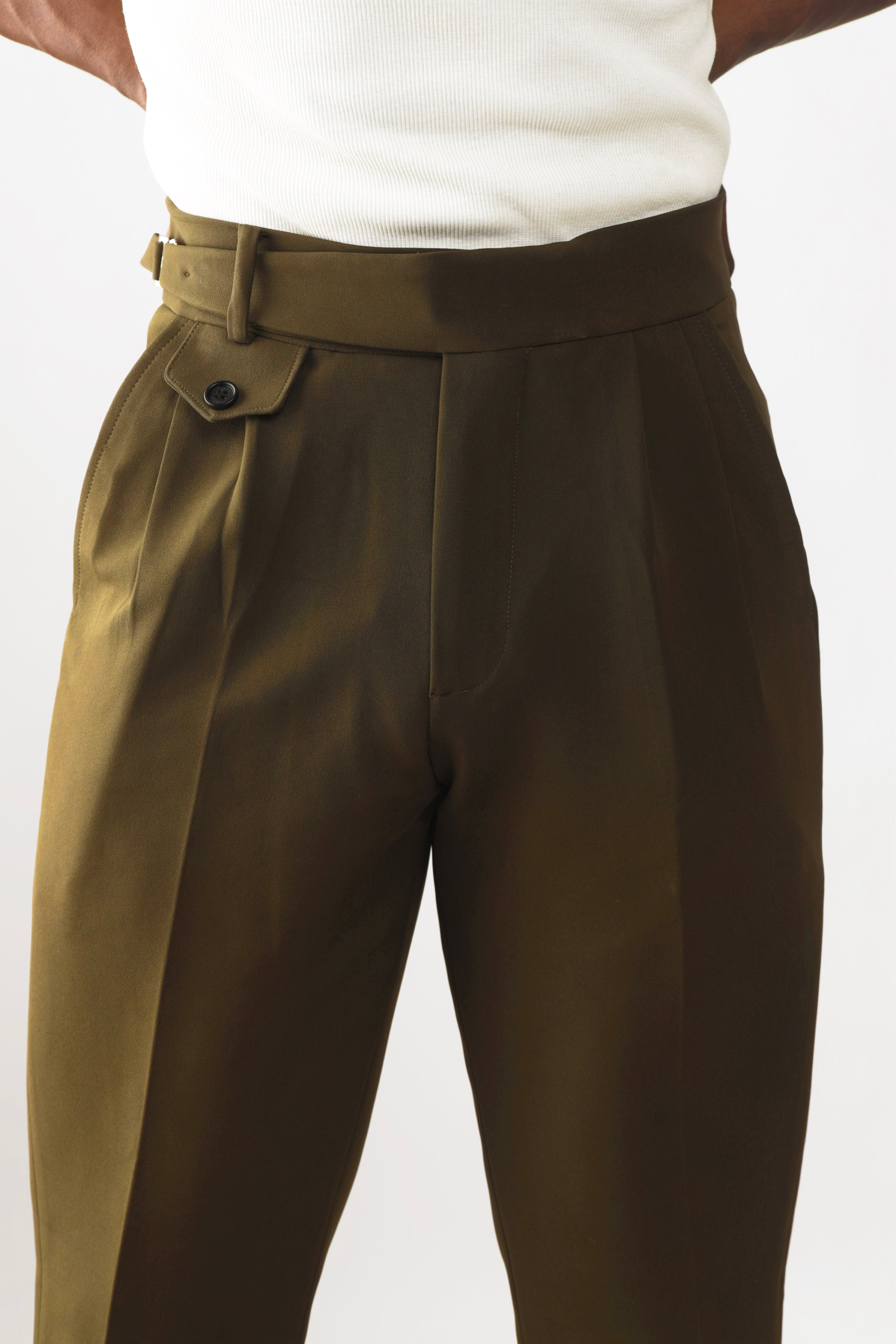 Cairo Oxford Workwear Regular Fit Trouser - Army Green-2