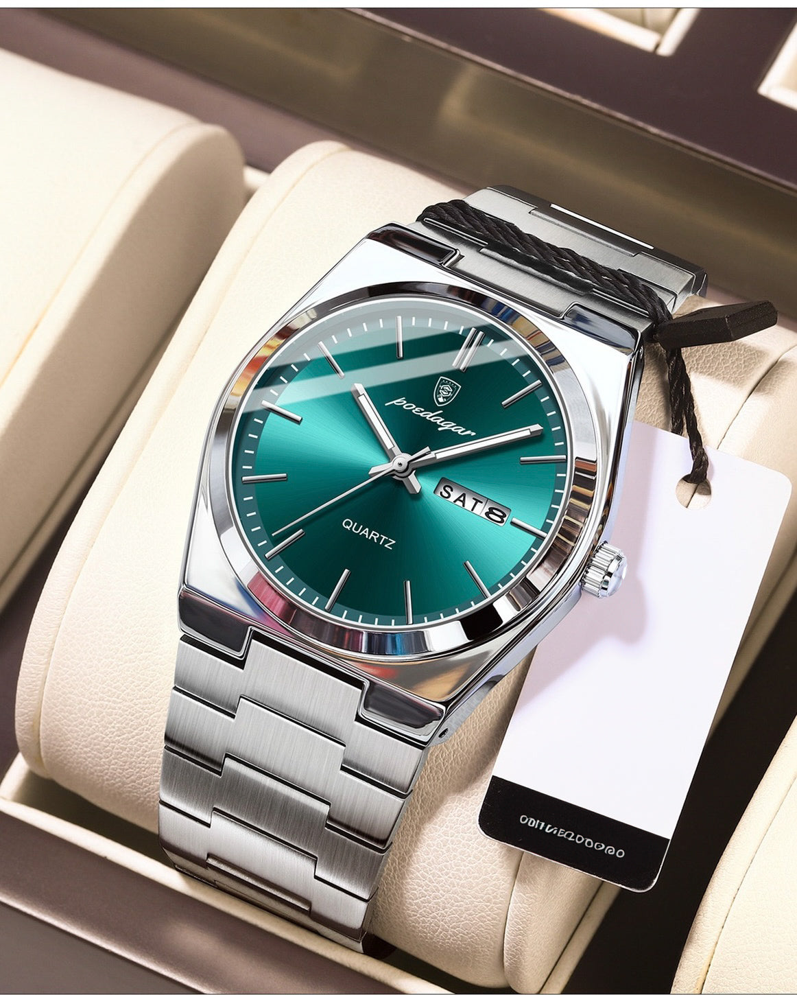 Alexis Stainless Wristwatch - Silver/Green-13