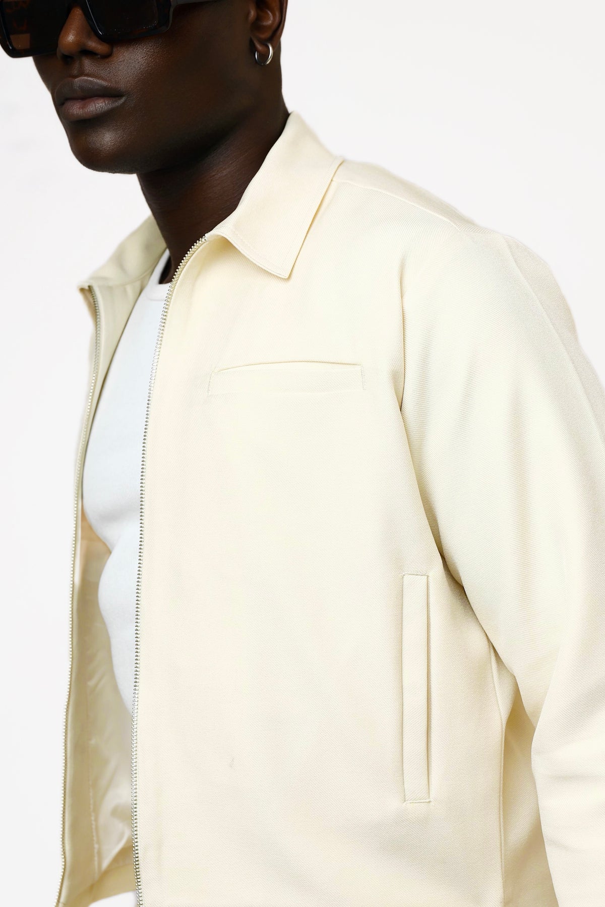Casey Crop Zipper Jacket - Milk-5