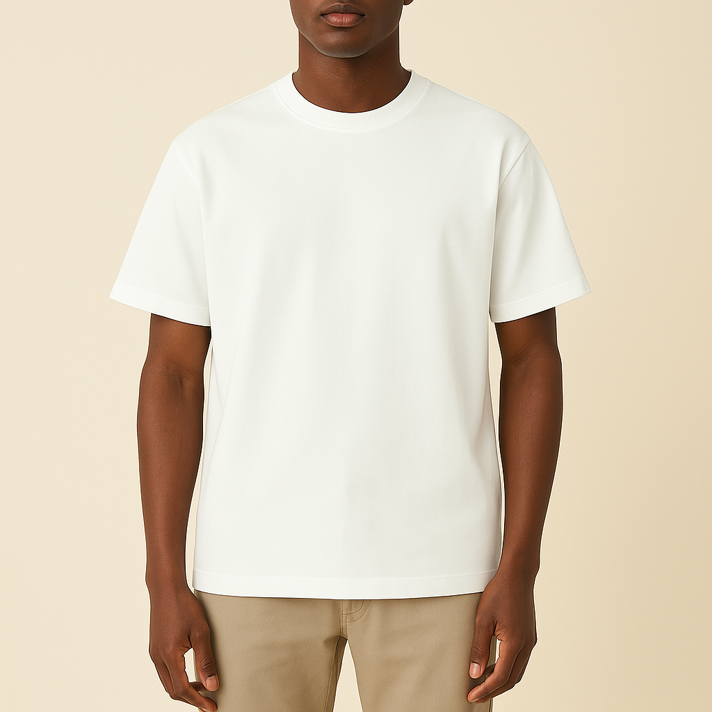 Claire 310GSM Medium-Weight Double-Yarn Blank Tshirt (Premium Quality) - White-1