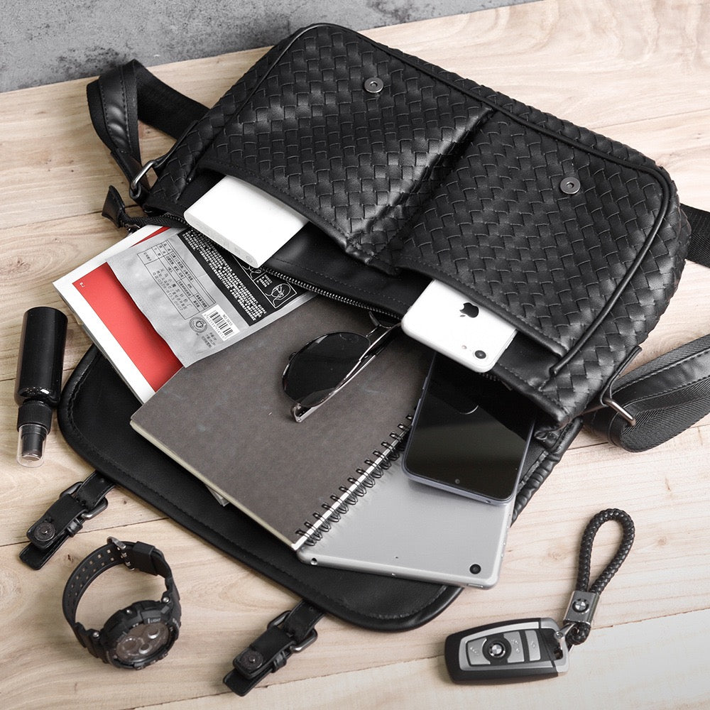 Alexis Textured Satchel Messenger Bag-8