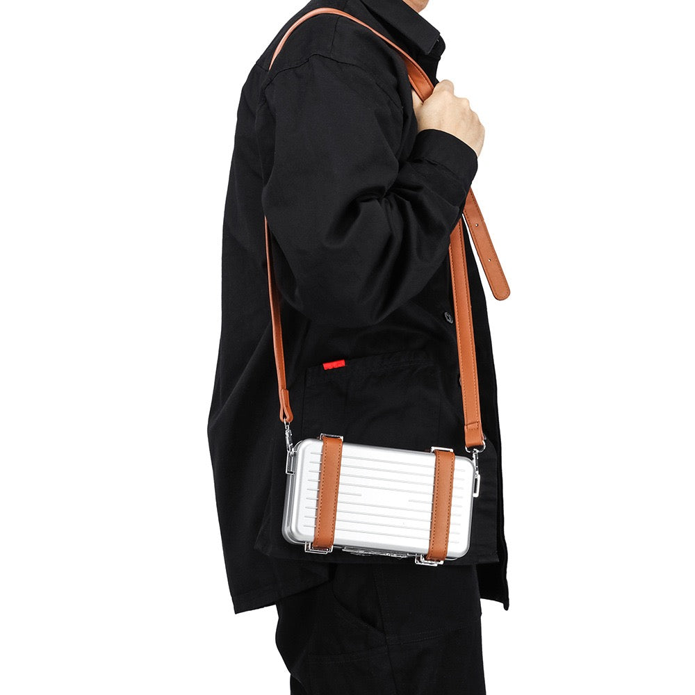 Alexa Crossbody Bag - Silver/Brown