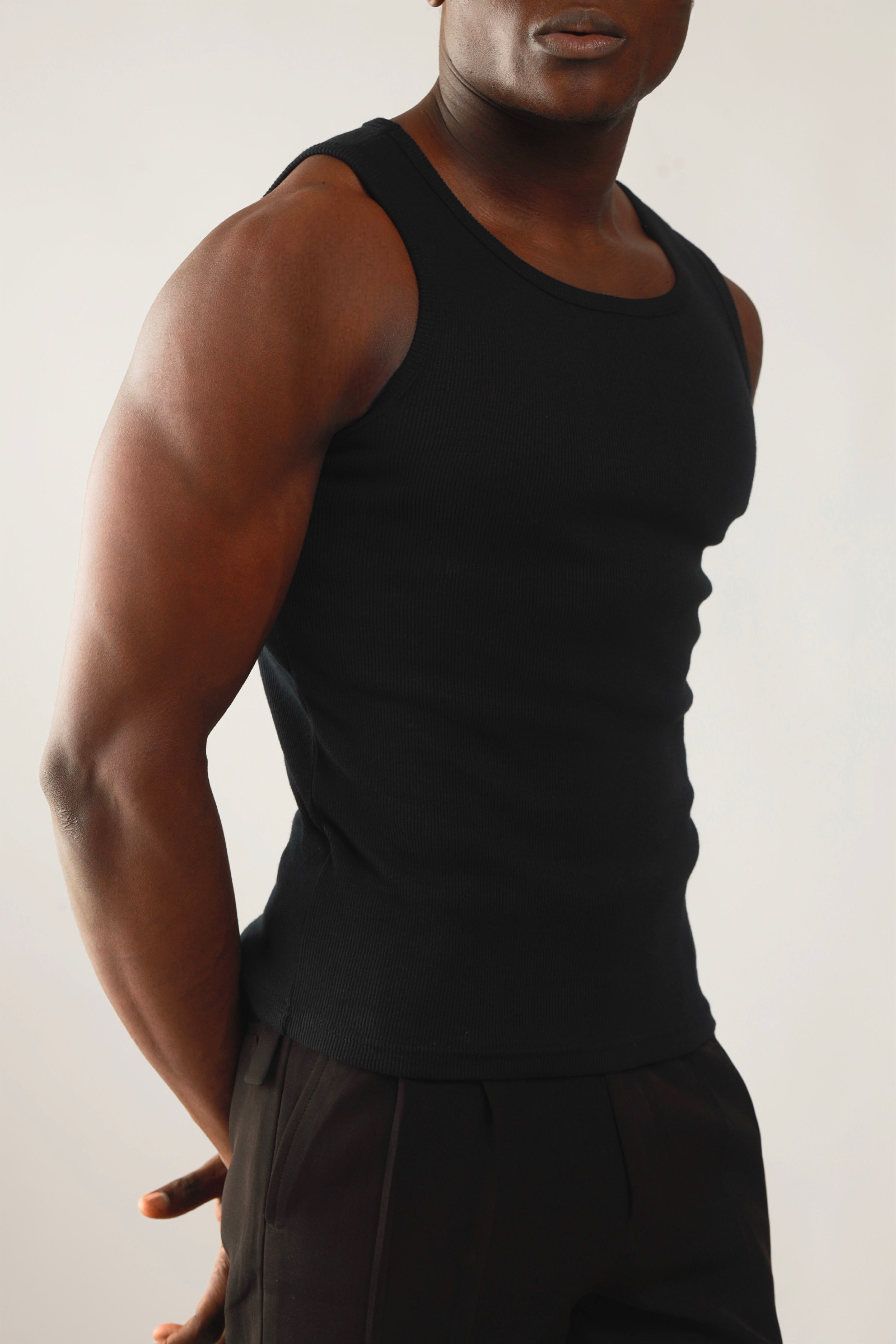 Calix Breathable Compression Tank Top (460G)(Premium Quality) - Black-3