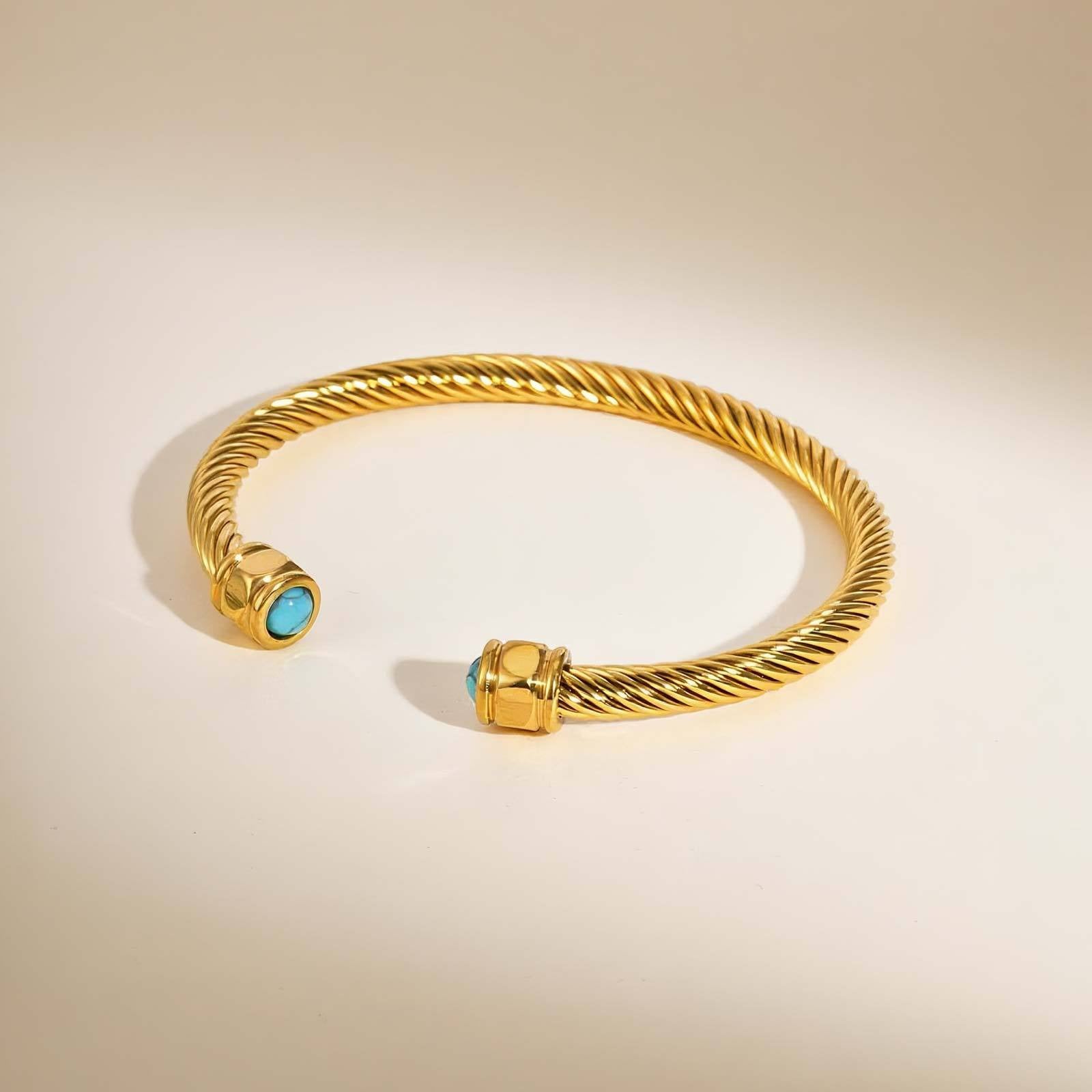 Calla 18K Titanium Stainless Steel Bracelet - Green Orb