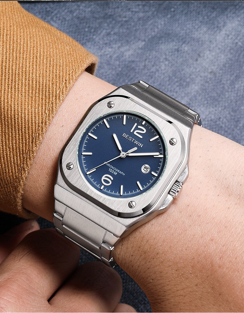 Alina Stainless Wristwatch - Silver/Blue-3