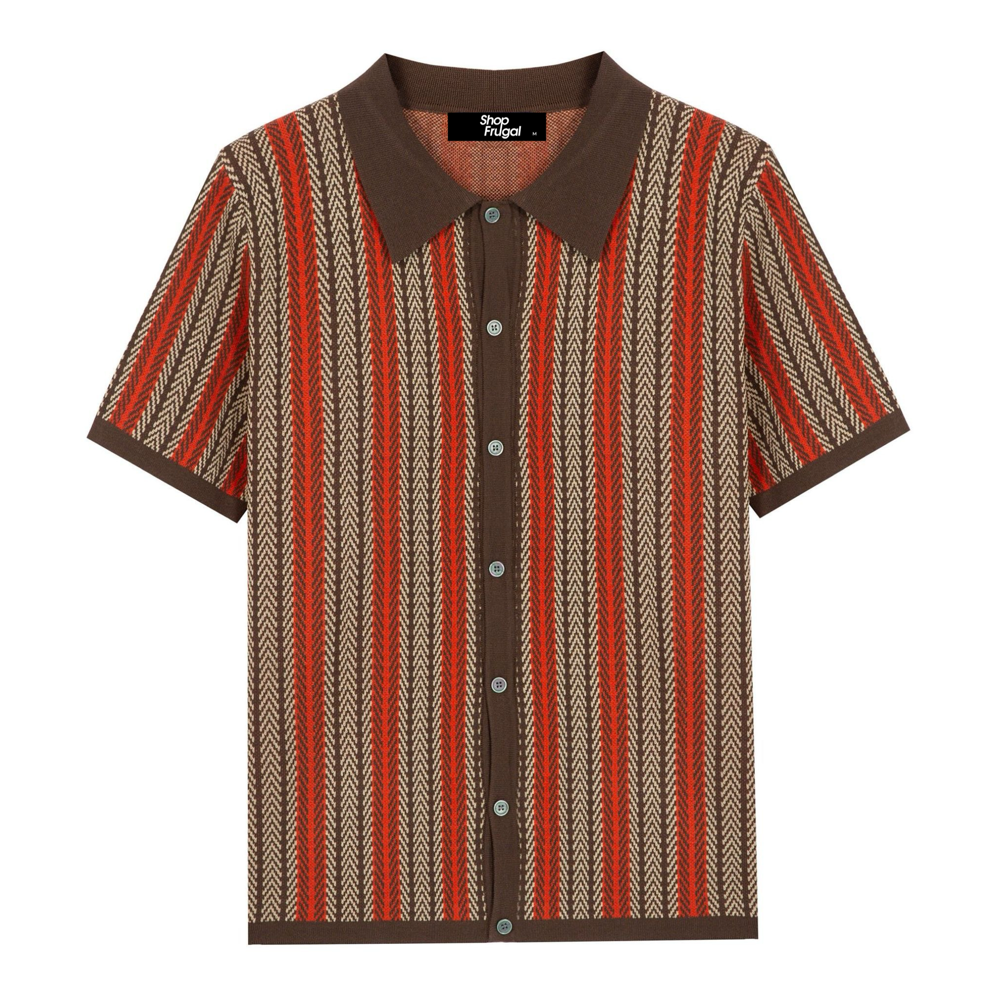 Cairo Button Down Leaf Print Viscose Shirt