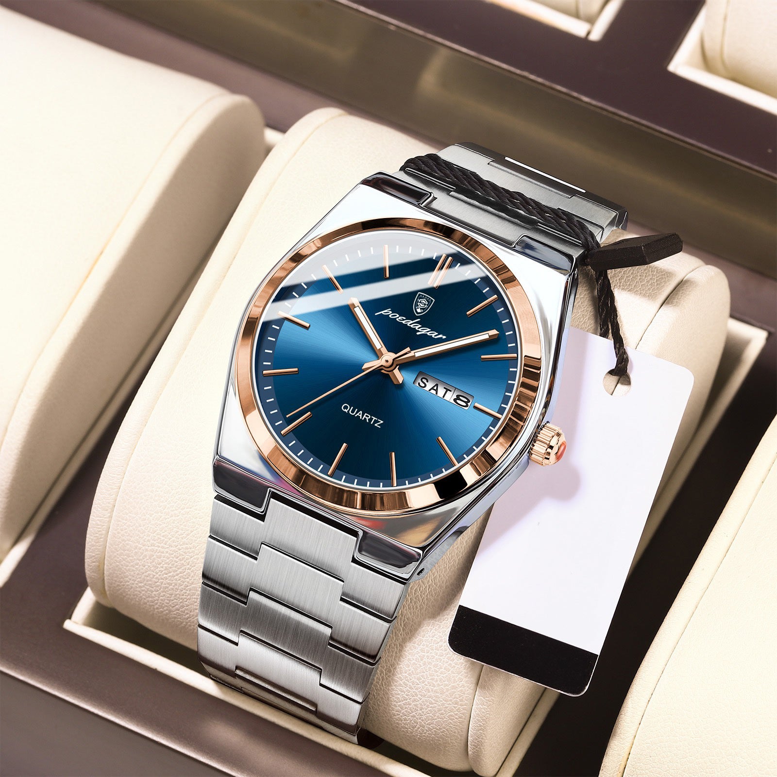 Alexis Stainless Wristwatch - Silver/Gold/Blue