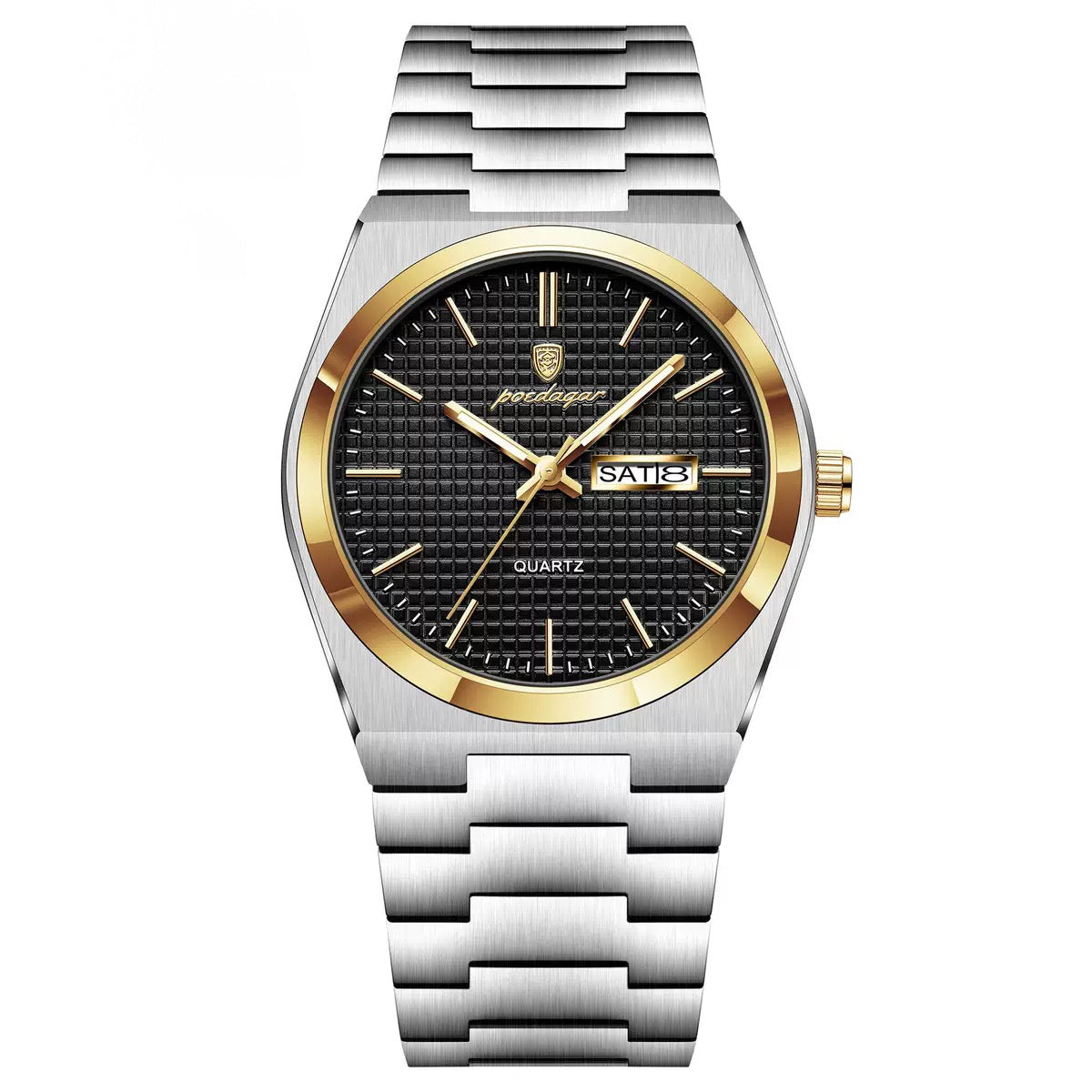 Alexis 2.0 Textured Dial Stainless Wristwatch - Silver/Gold/Black