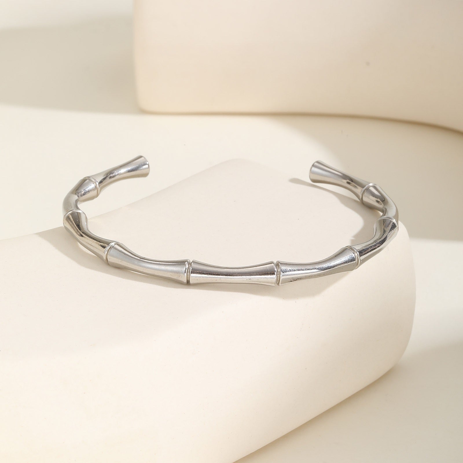 Cai Bamboo Titanium Steel Bracelet - Silver-2
