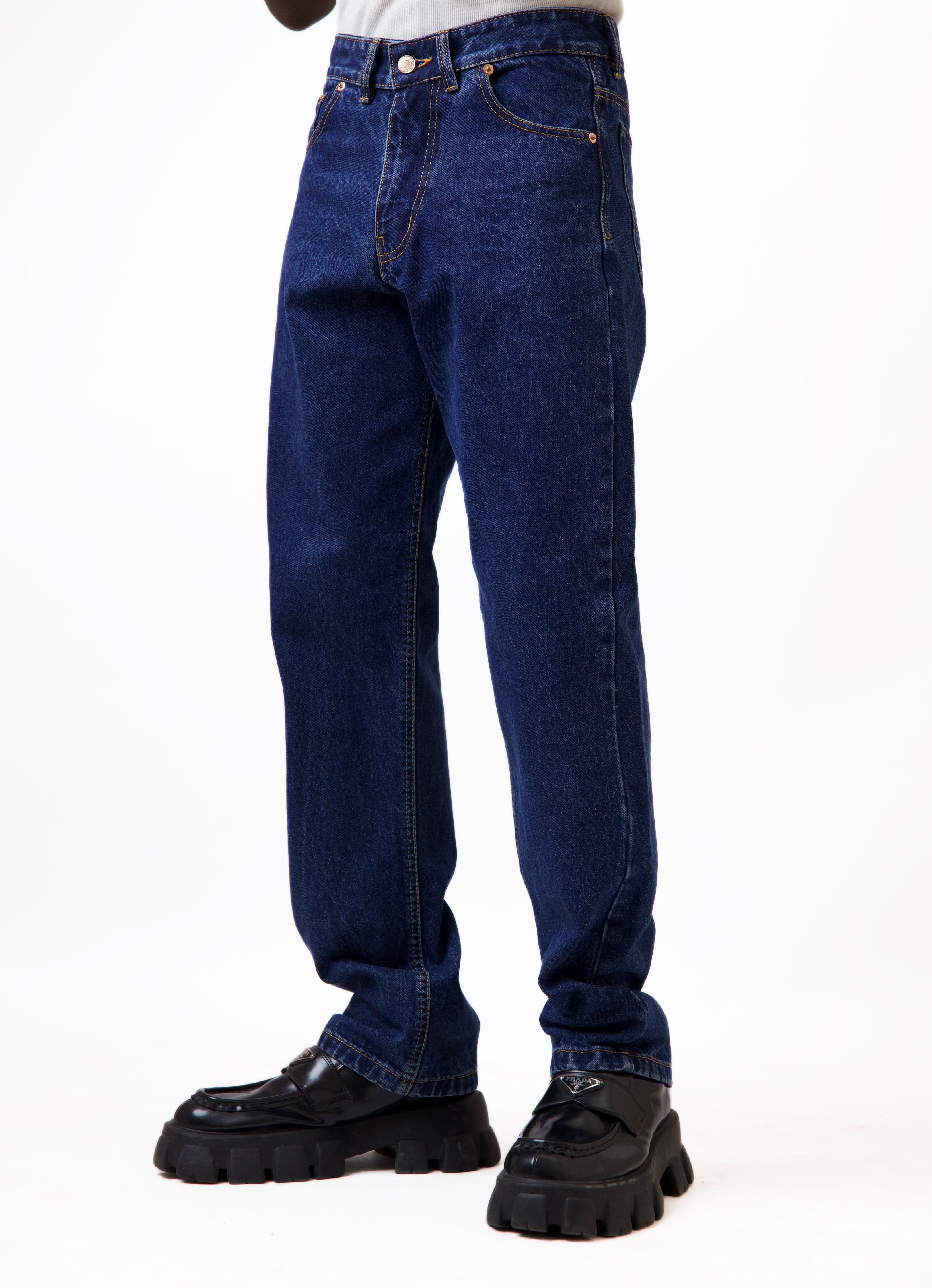 Cai Relaxed Straight Cut Jeans - Dark Wash-4