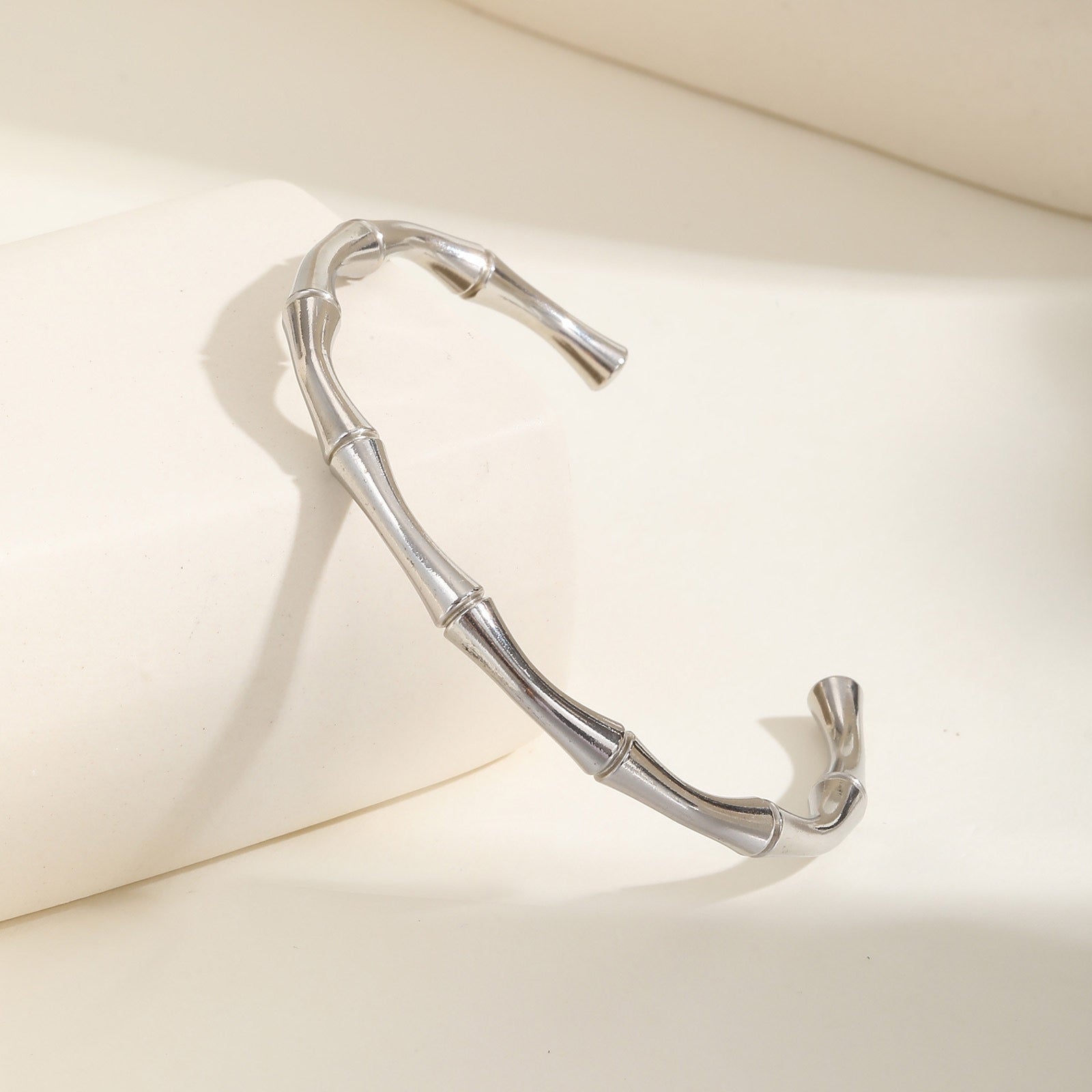 Cai Bamboo Titanium Steel Bracelet - Silver-1