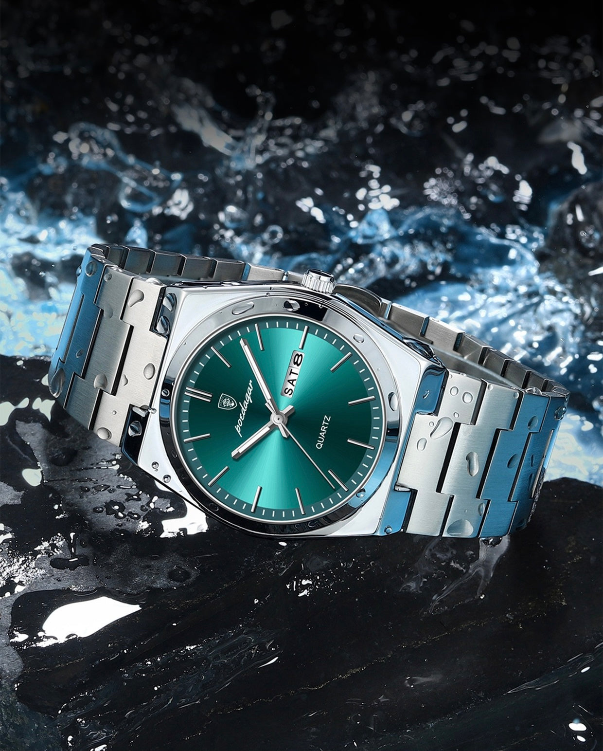 Alexis Stainless Wristwatch - Silver/Green-16