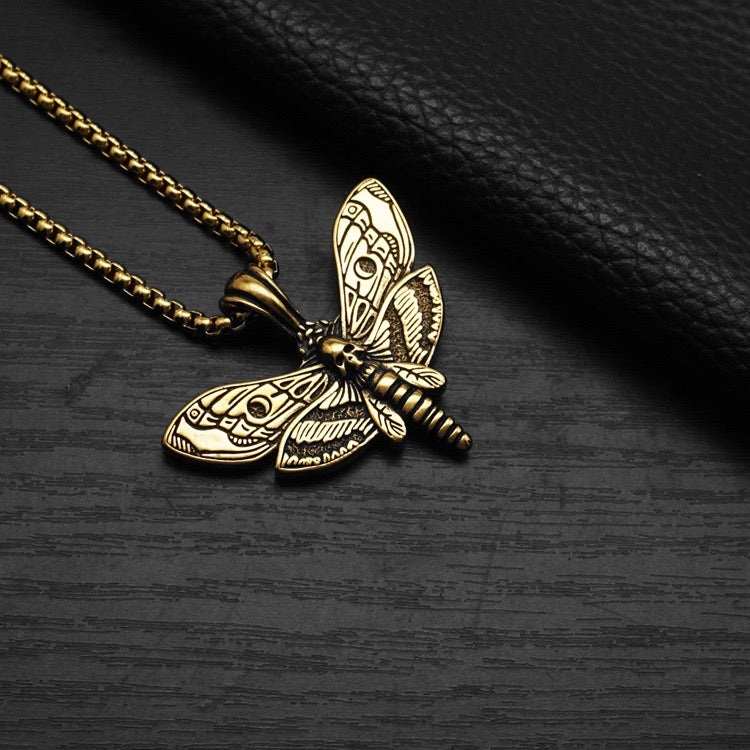 Aria Gothic Butterfly Necklace - Gold-3
