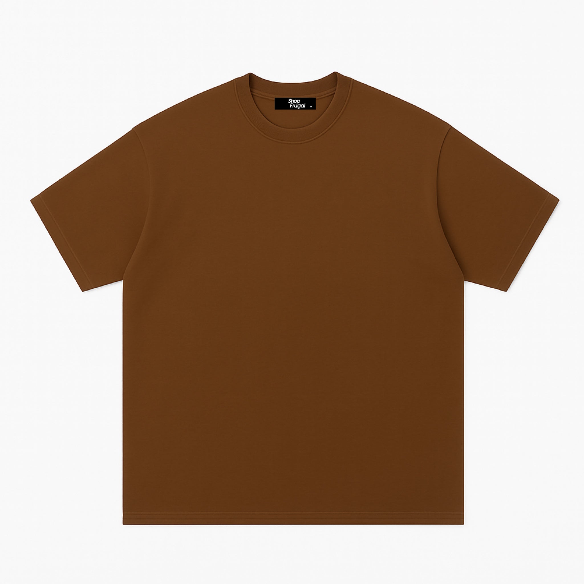 Claire 310GSM Medium-Weight Double-Yarn Blank Tshirt (Premium Quality) - Burnt Brown-1