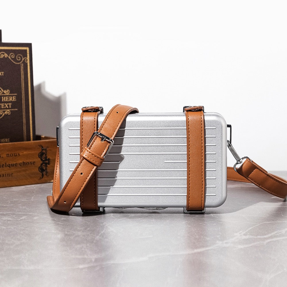 Alexa Crossbody Bag - Silver/Brown