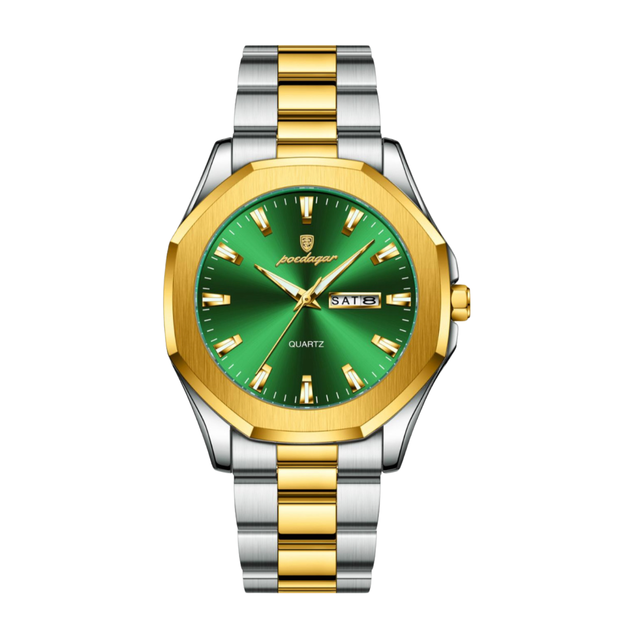 Aleah Stainless Wristwatch - Silver/Gold/Green