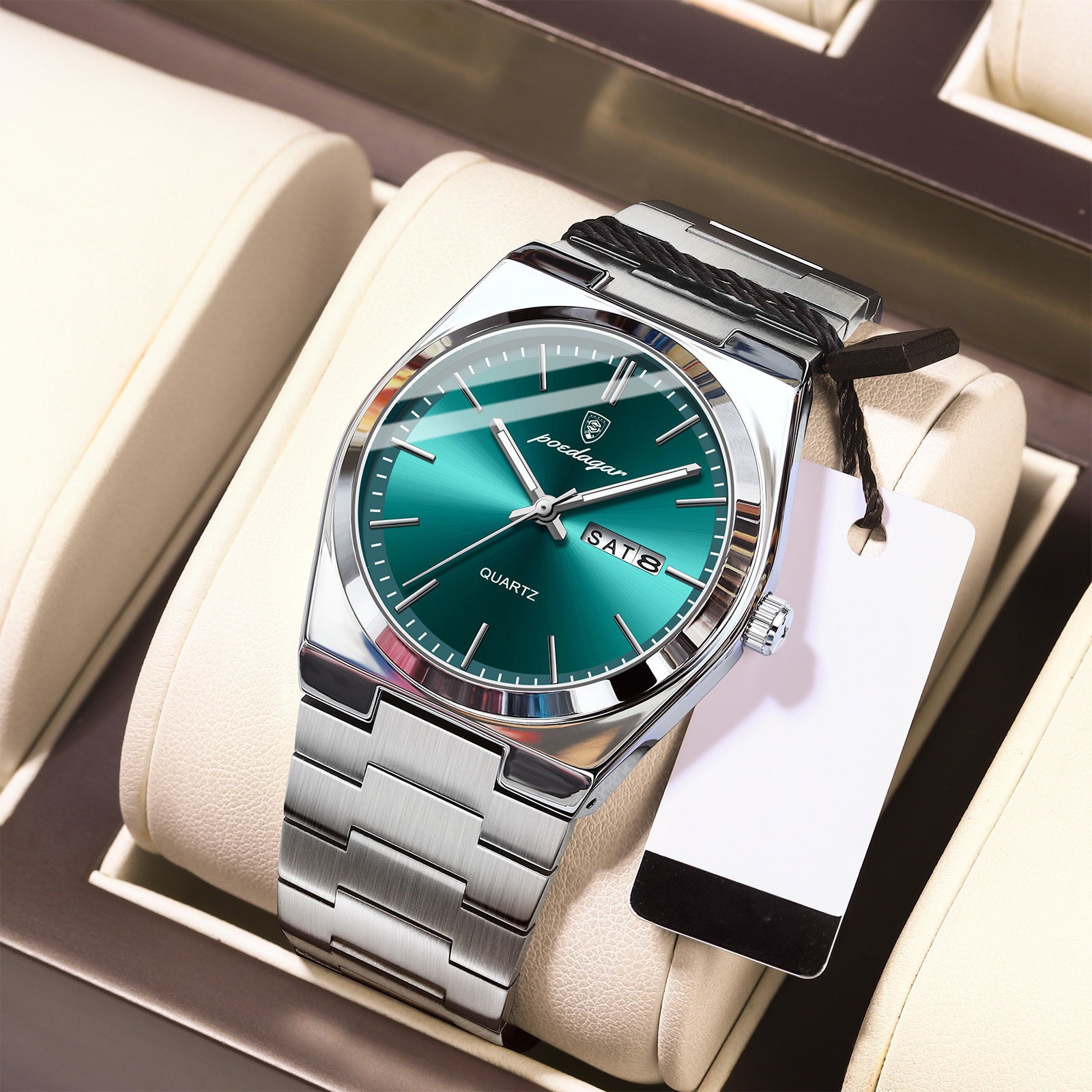 Alexis Stainless Wristwatch - Silver/Green-1