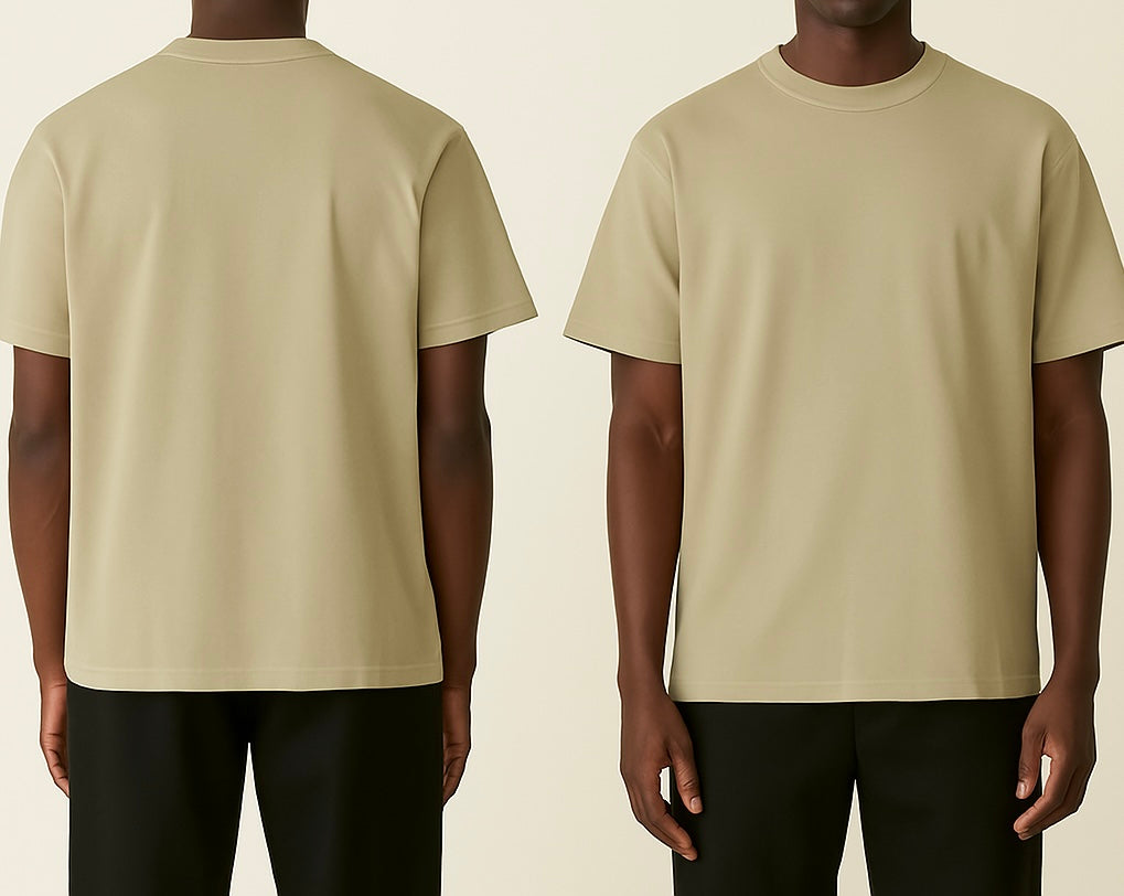 Claire 310GSM Medium-Weight Double-Yarn Blank Tshirt (Premium Quality) - Sand