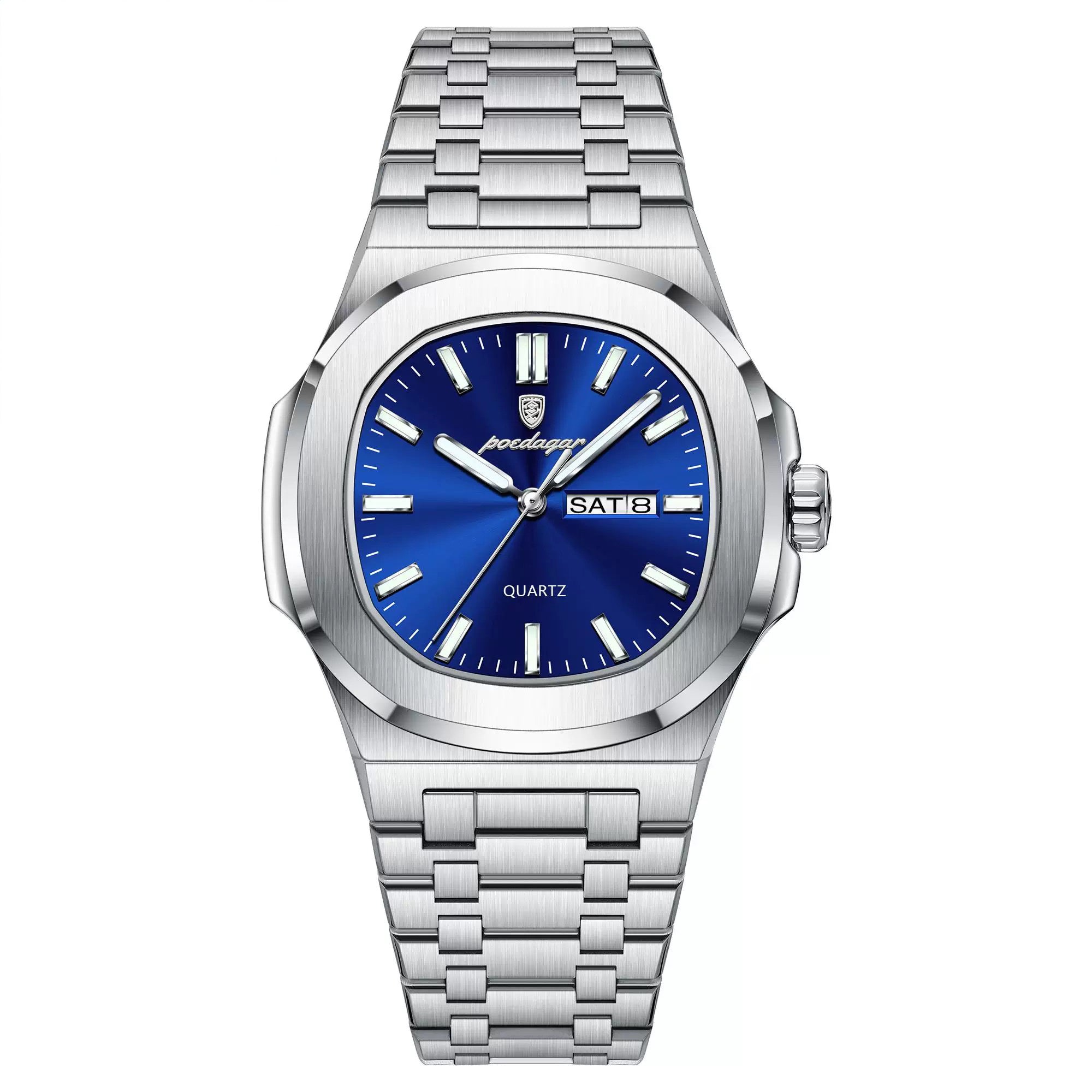 Amari Stainless Wristwatch - Silver/Blue-1