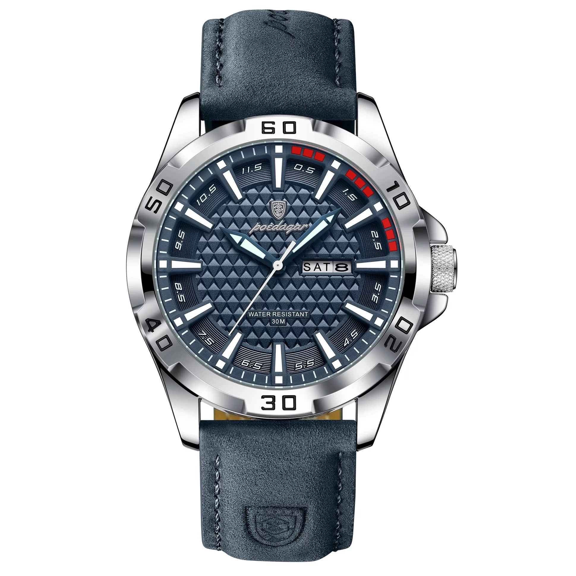 Andrea Leather Strap Wristwatch - Blue
