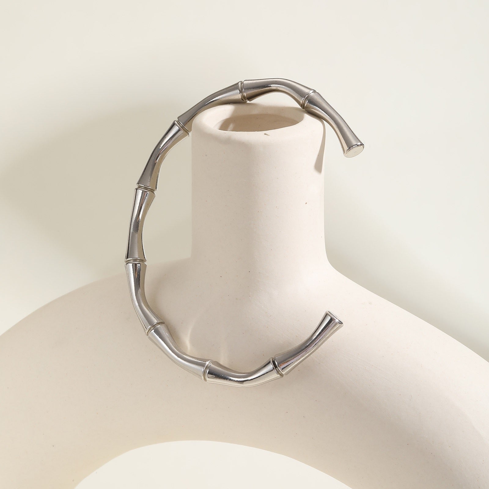 Cai Bamboo Titanium Steel Bracelet - Silver-3
