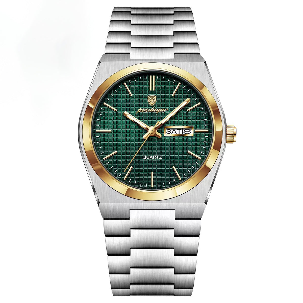 Alexis 2.0 Textured Dial Stainless Wristwatch - Silver/Gold/Green