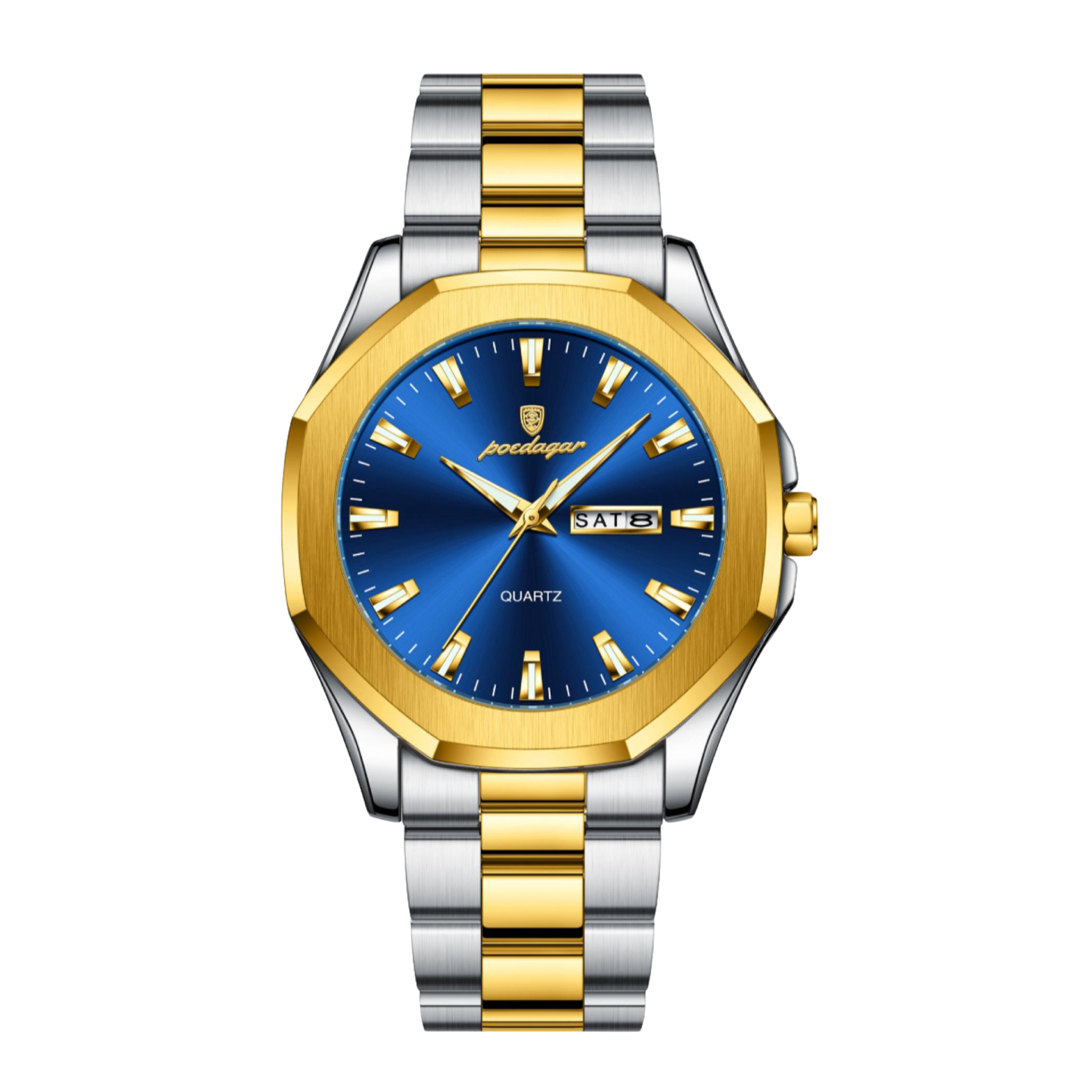 Aleah Stainless Wristwatch - Silver/Gold/Blue
