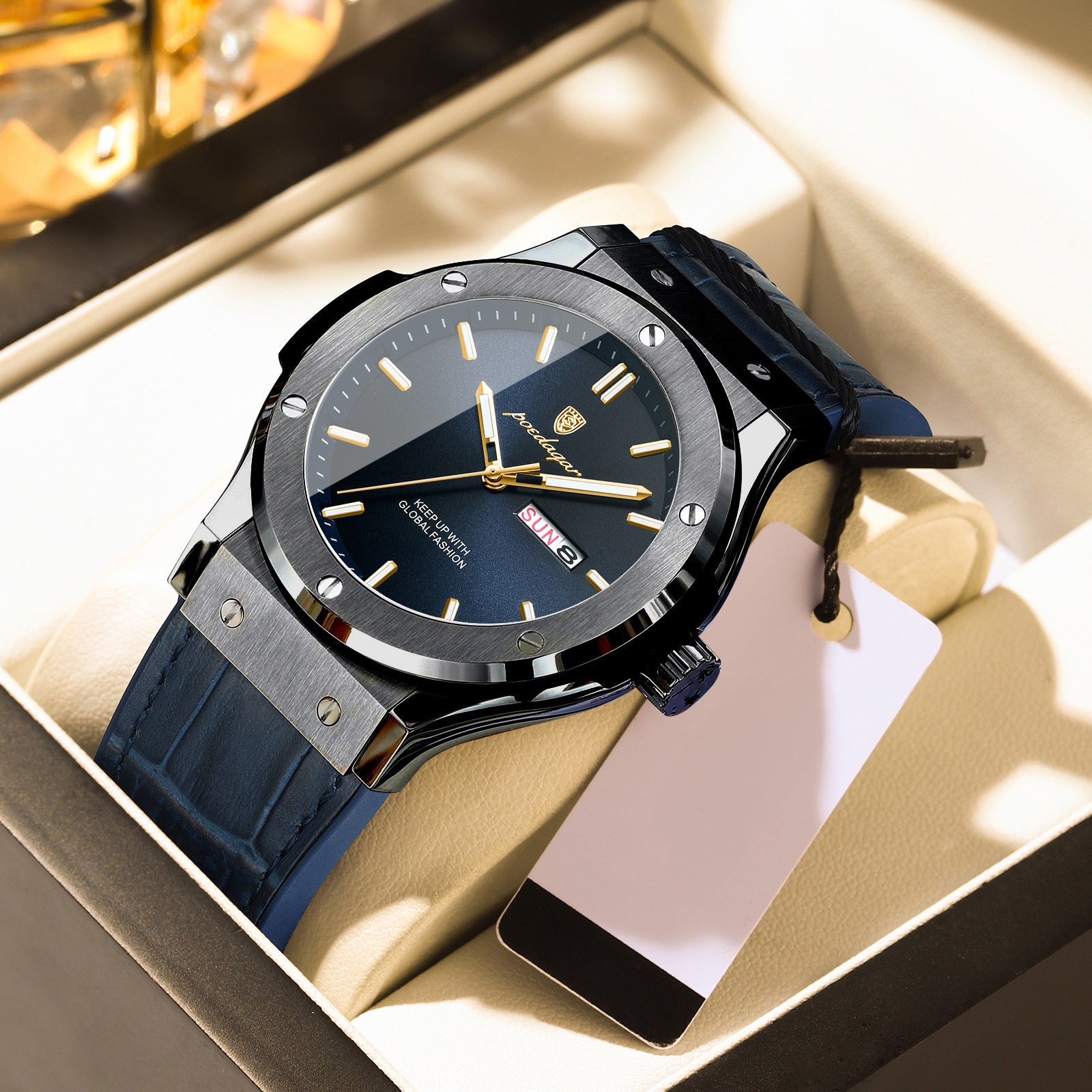 Arthur Silicone Strap Wristwatch - Black/Blue