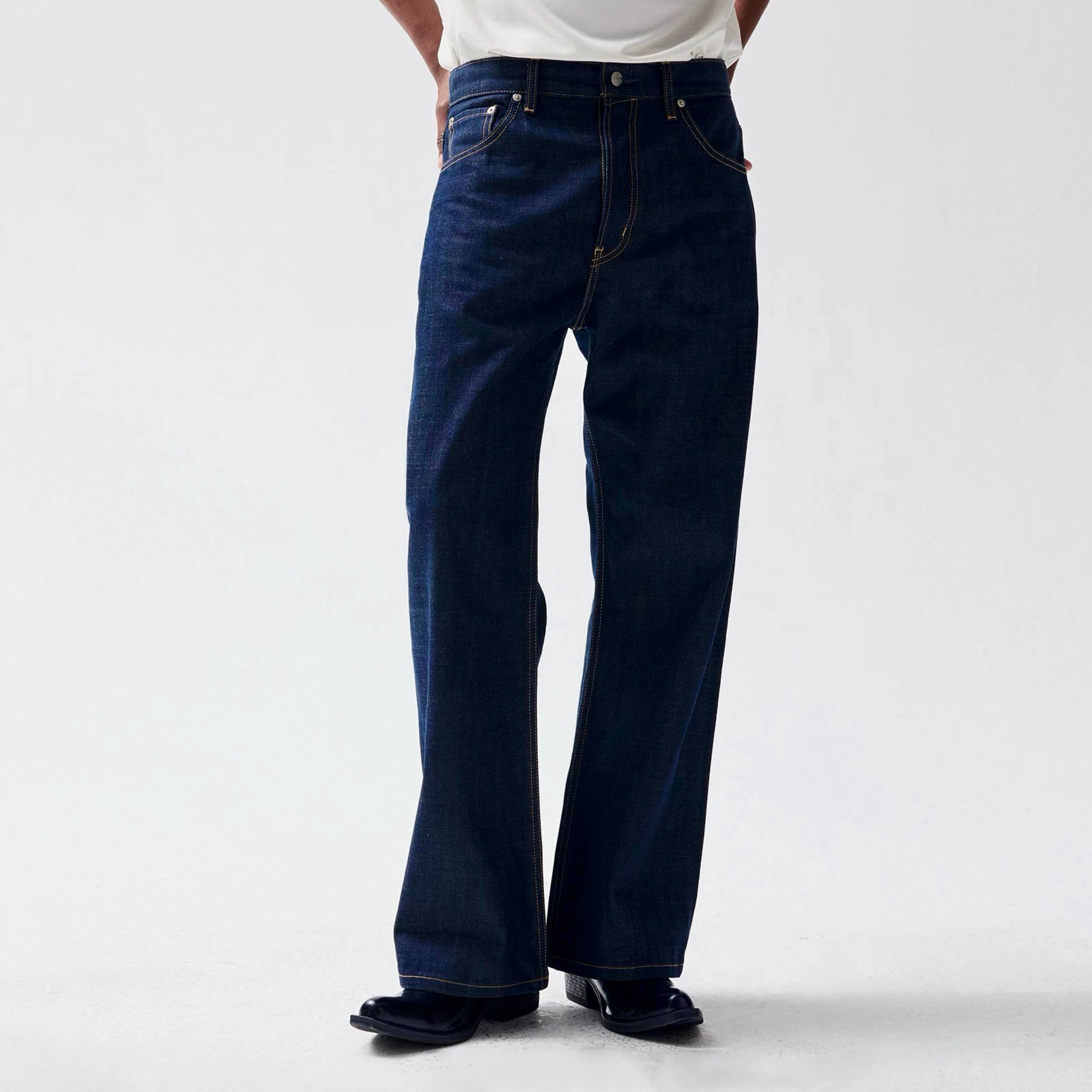 Noir Indigo Wide Leg Jeans (RAW DENIM)