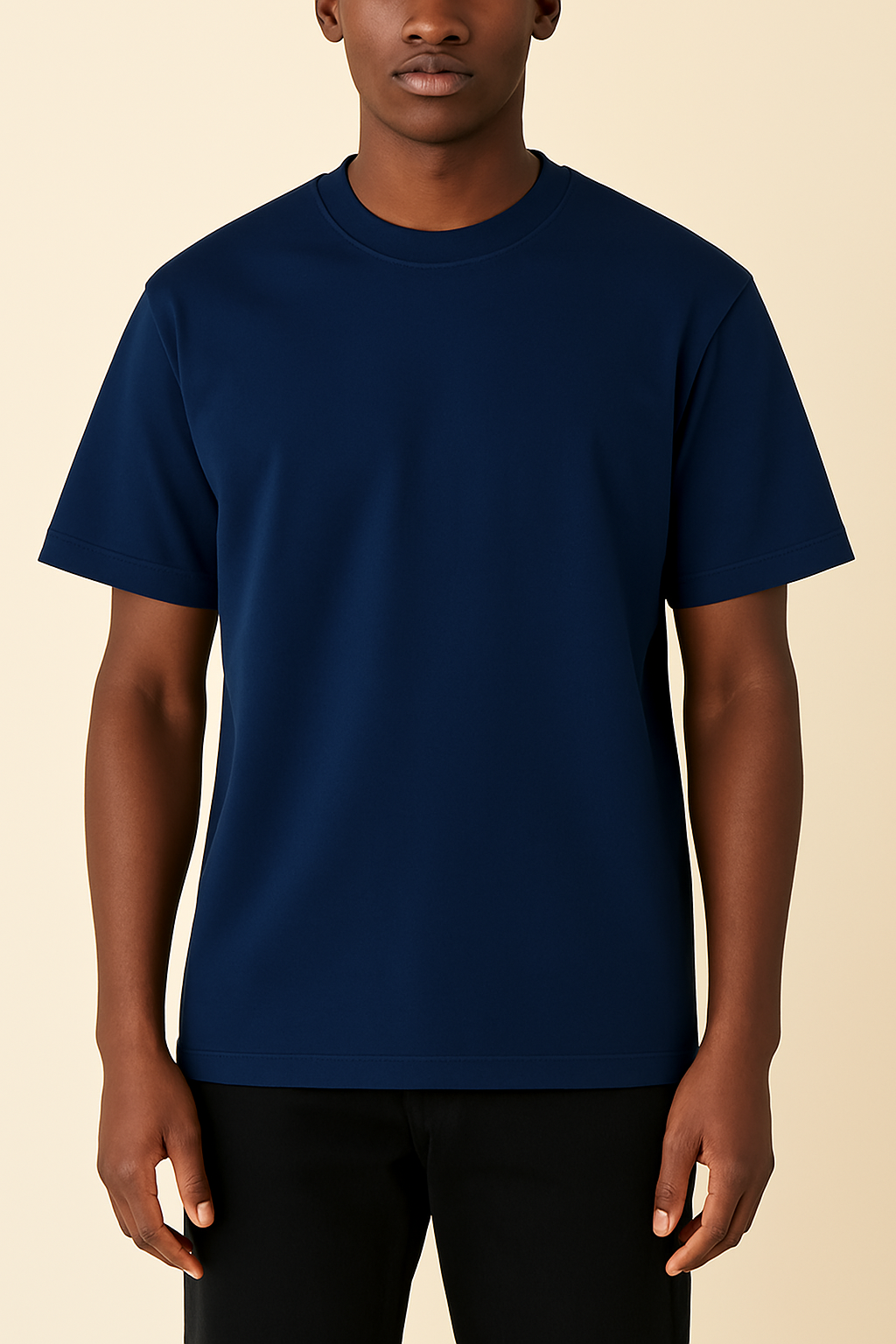 Claire 310GSM Medium-Weight Double-Yarn Blank Tshirt (Premium Quality) - Dark Blue