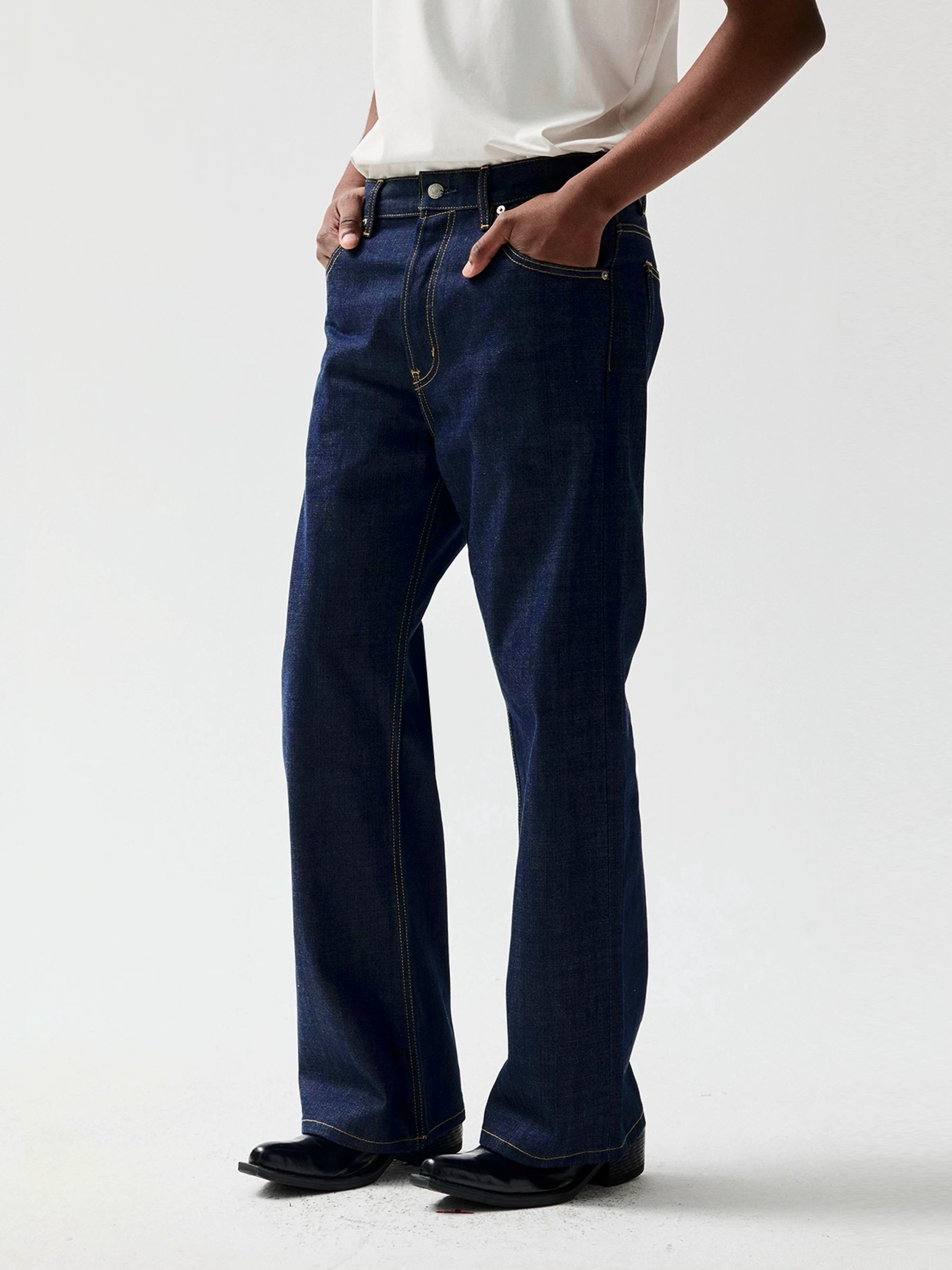 Noir Indigo Wide Leg Jeans (RAW DENIM)