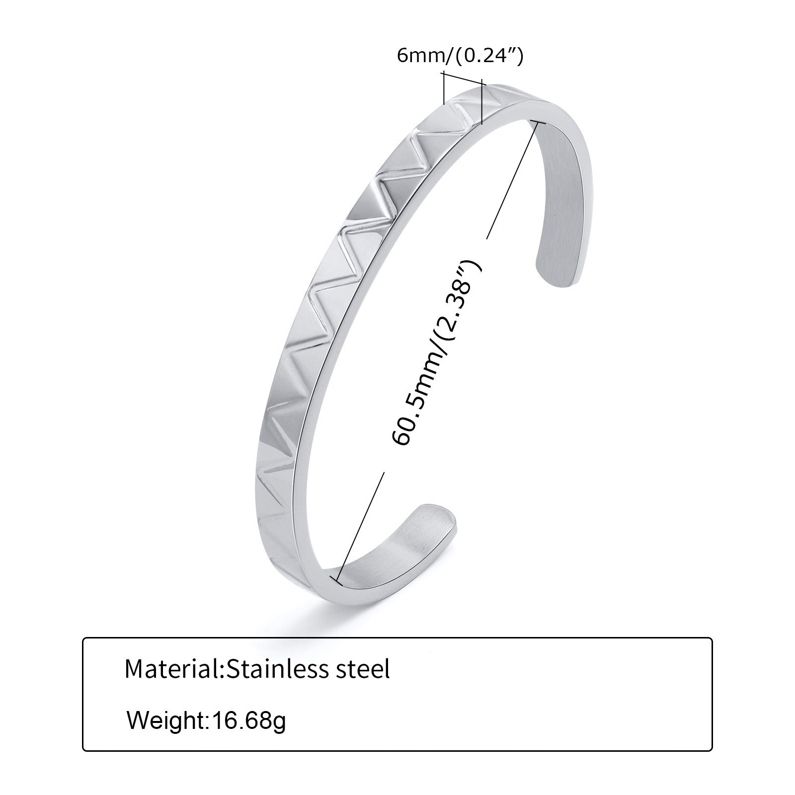 Cairo Wave Titanium Steel Bracelet - Silver