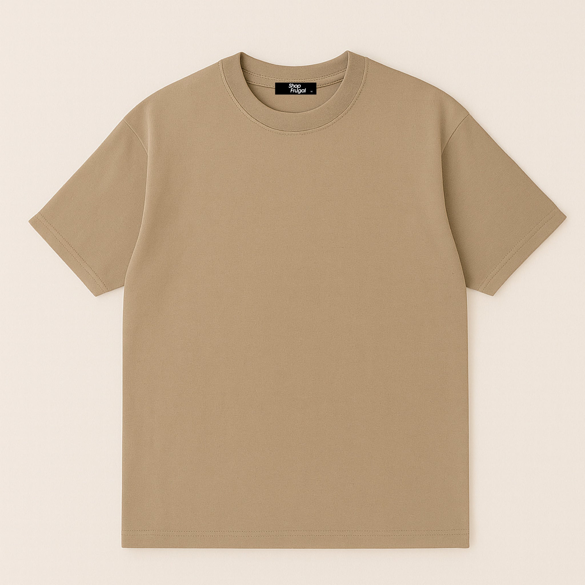 Claire 310GSM Medium-Weight Double-Yarn Blank Tshirt (Premium Quality) - Earth Sand/Carton