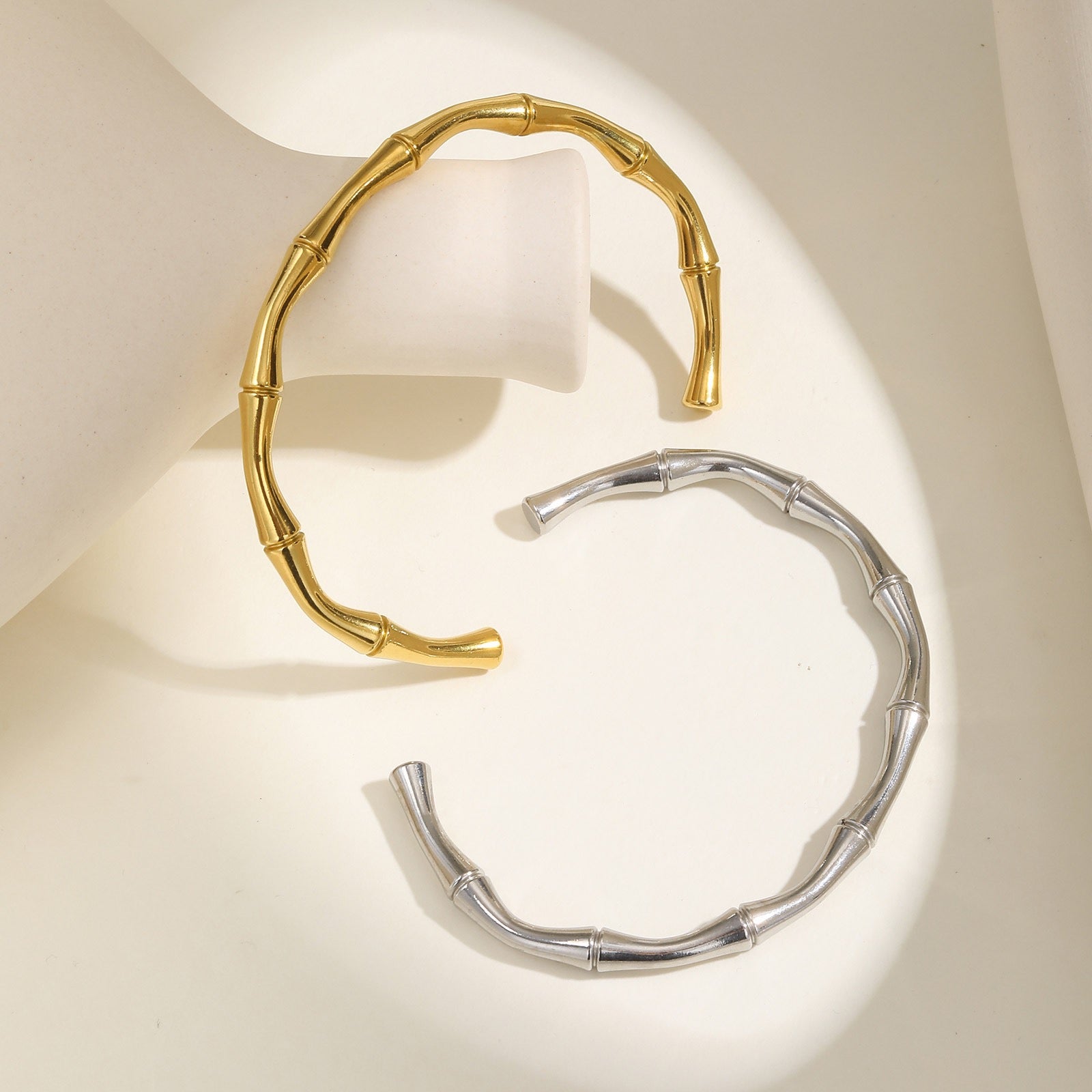 Cai Bamboo Titanium Steel Bracelet - Gold