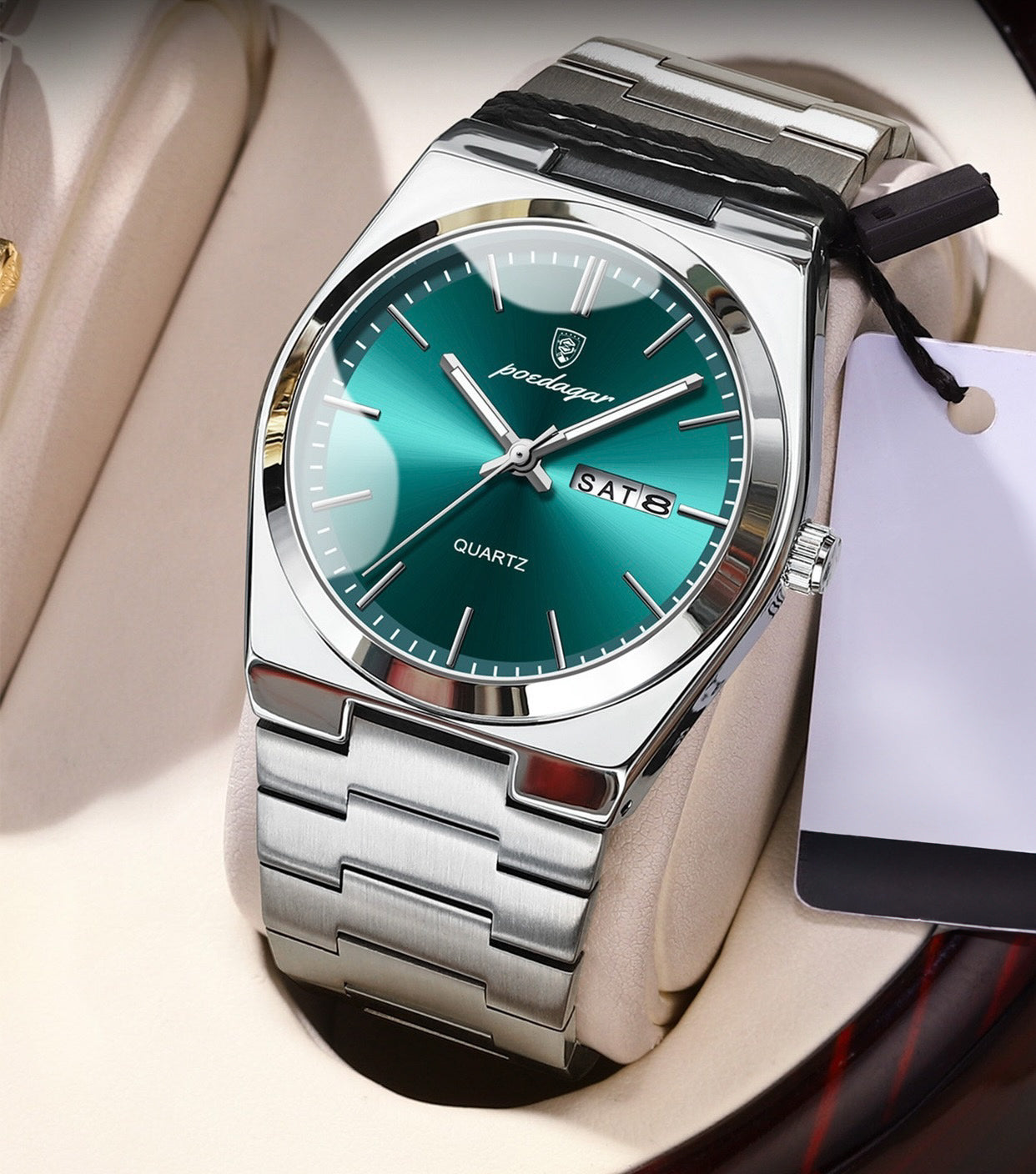 Alexis Stainless Wristwatch - Silver/Green-14