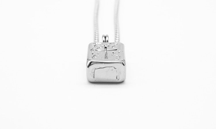 Ace Embed Cross Necklace - Silver