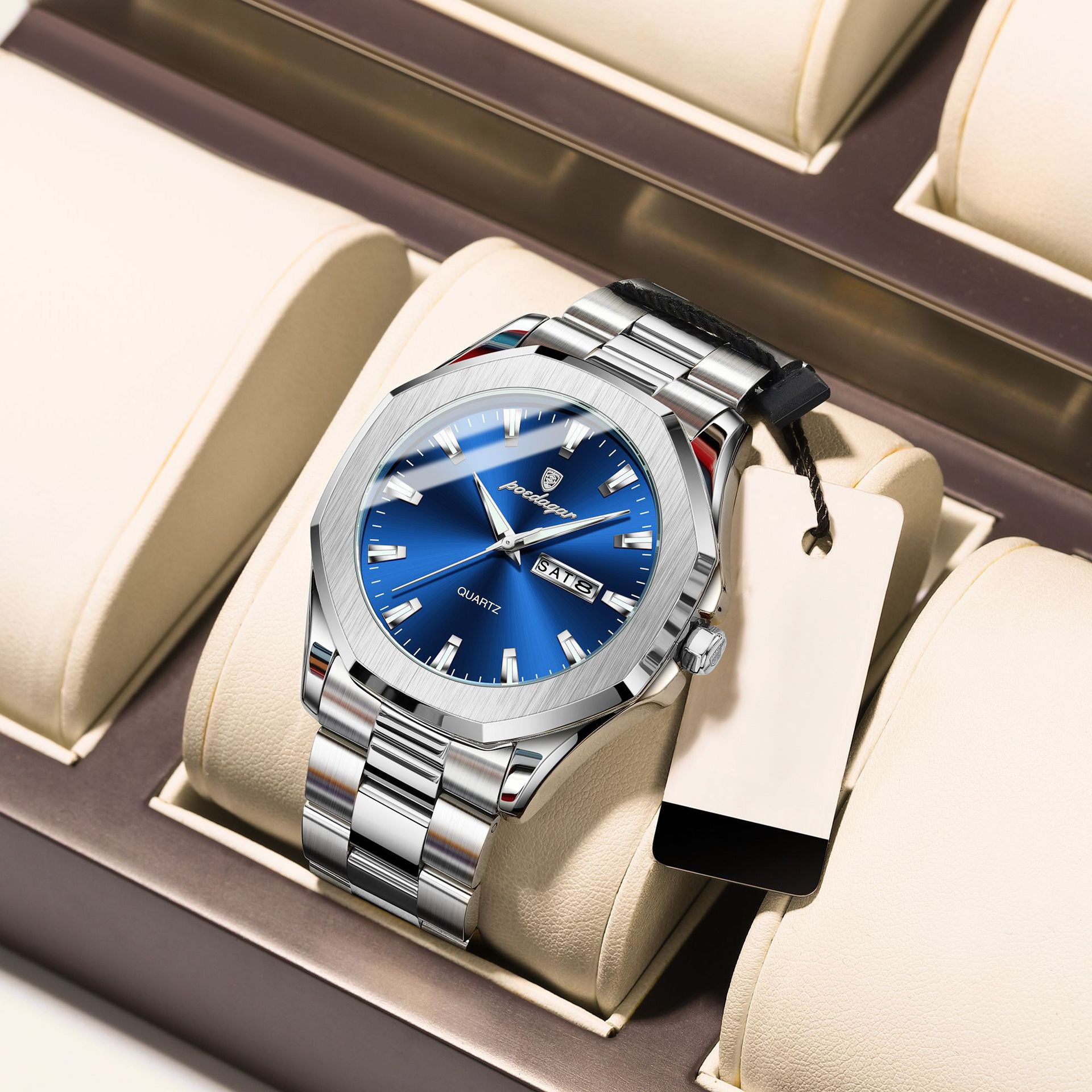Aleah Stainless Wristwatch - Silver/Blue