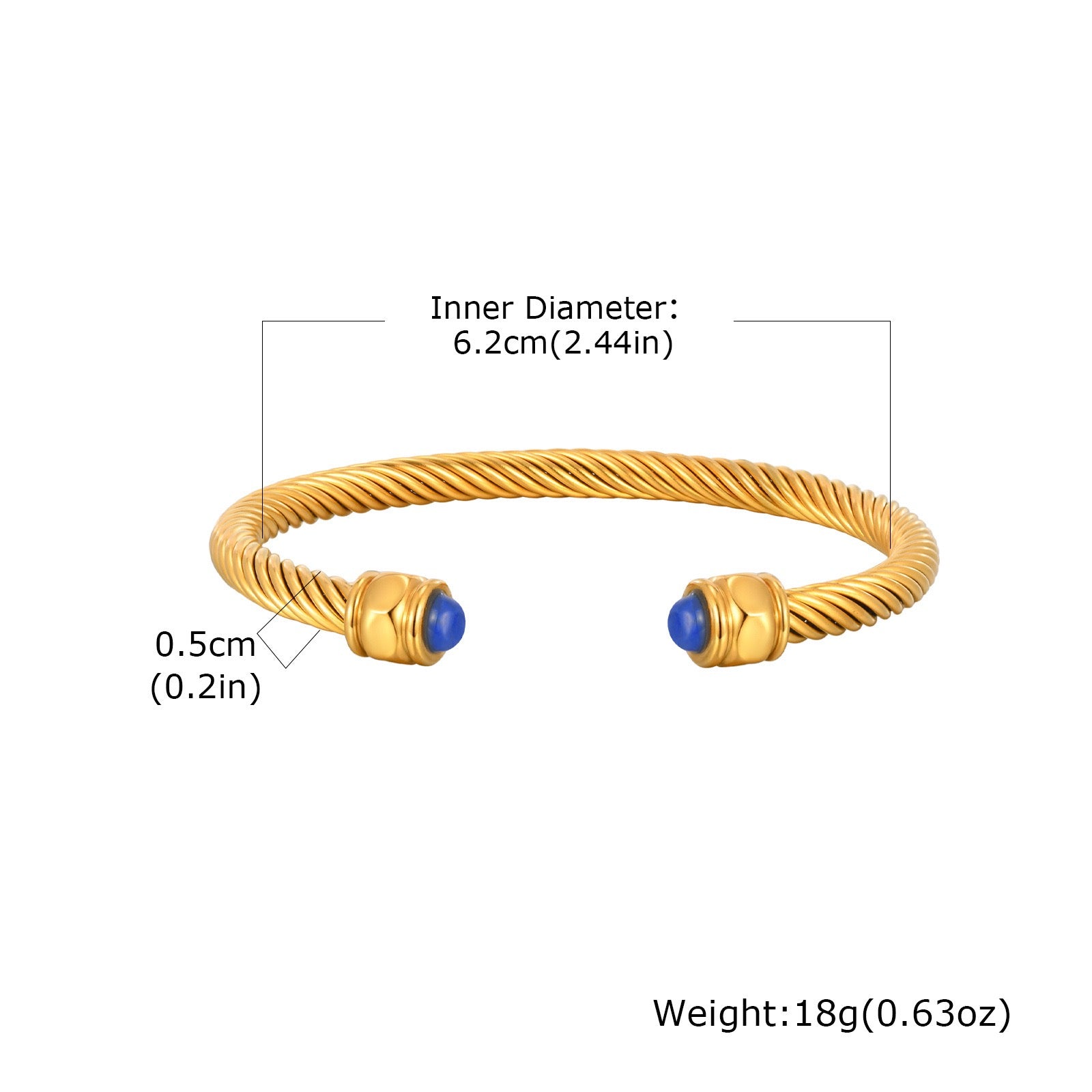 Calla 18K Titanium Stainless Steel Bracelet - Green Orb-15