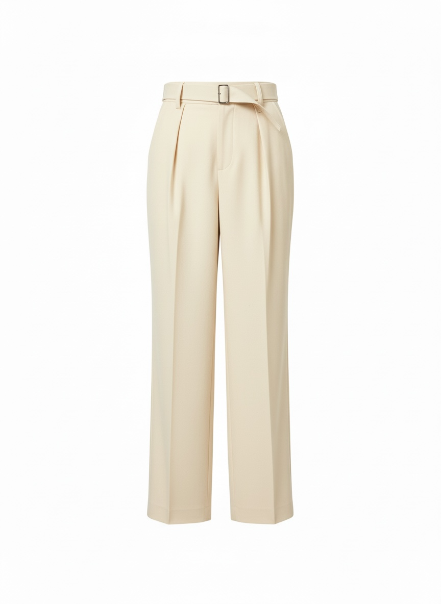 Casey Oxford Pleated Trouser - Milk