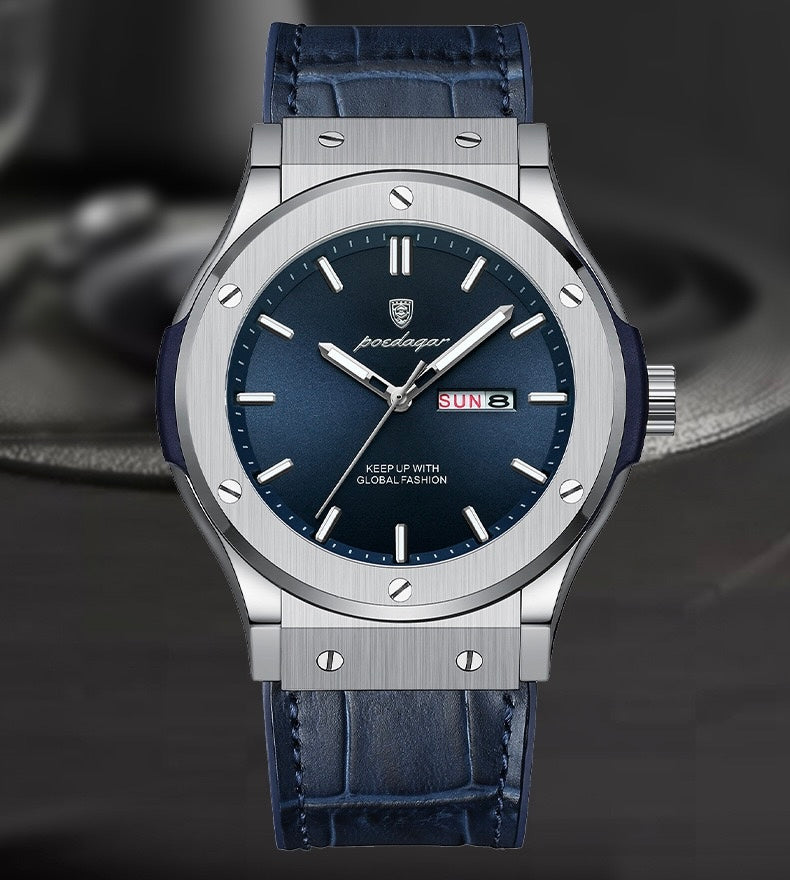 Arthur Silicone Strap Wristwatch - Silver/Blue