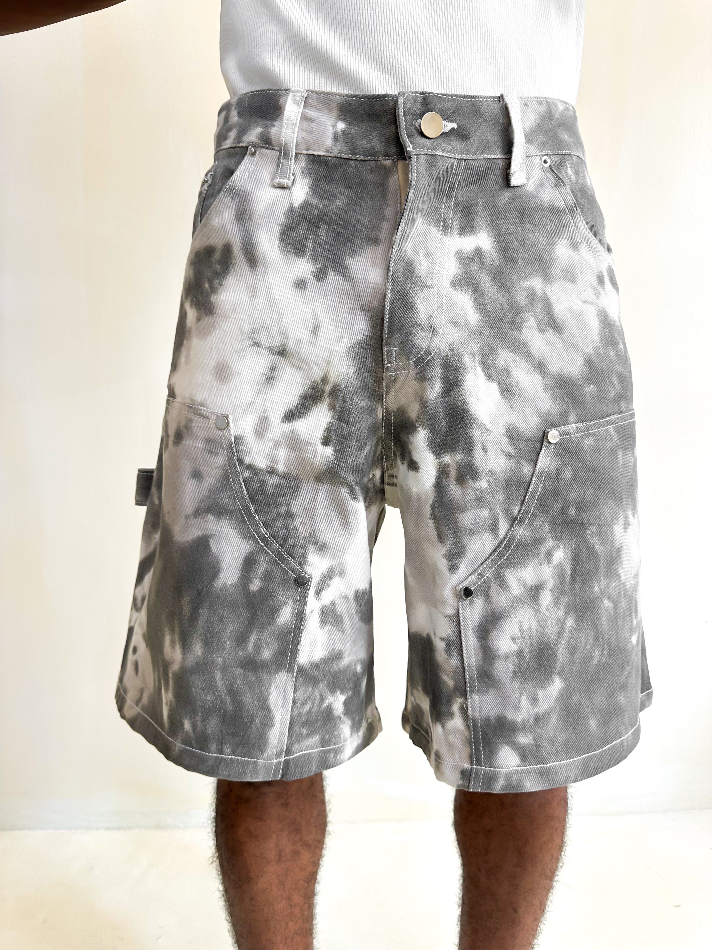 Charlie Oil Splash Carpenter Baggy Denim Jorts (Shorts)-5