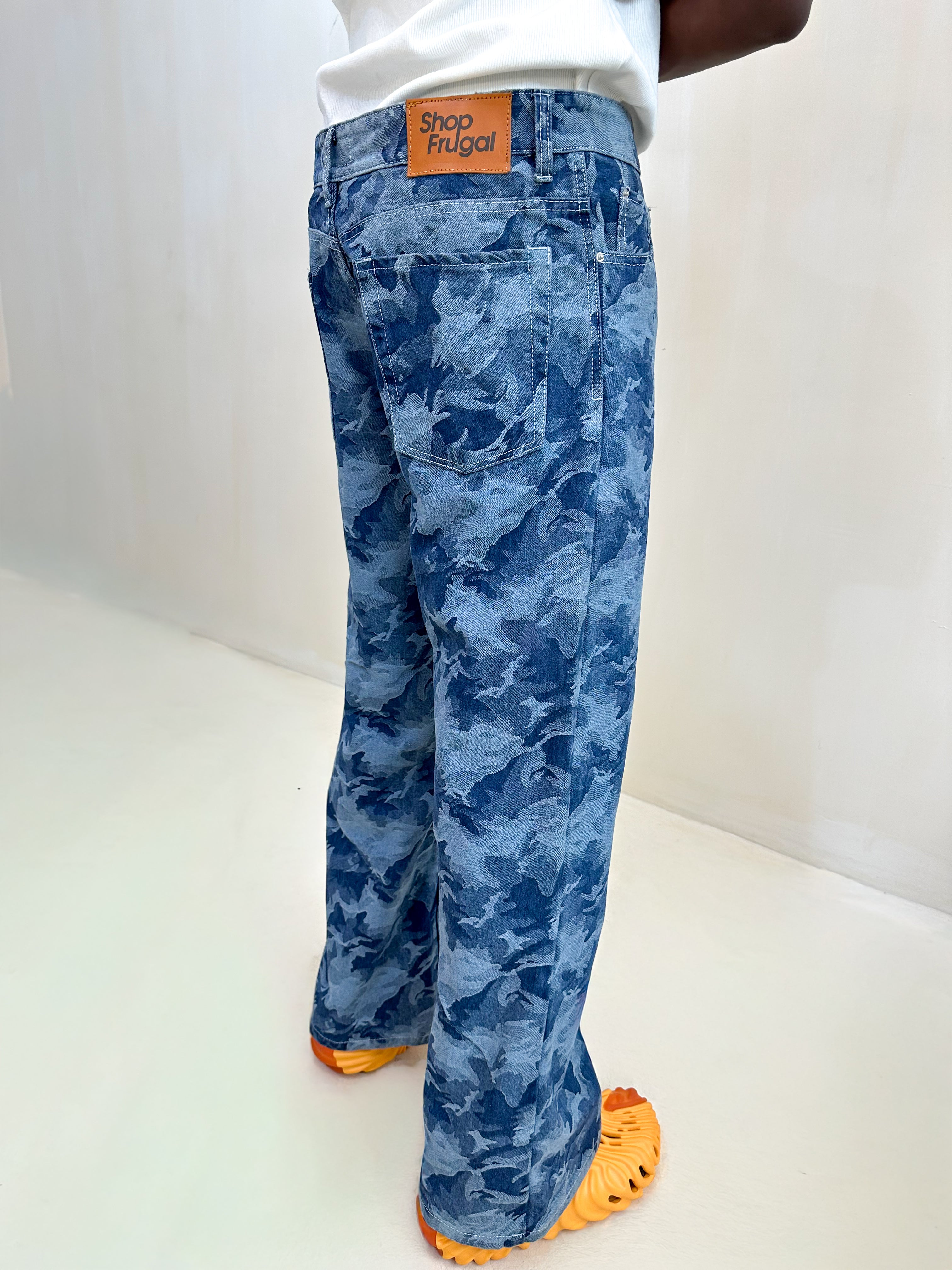 Casper Jacquard Relaxed Baggy Flared Jeans